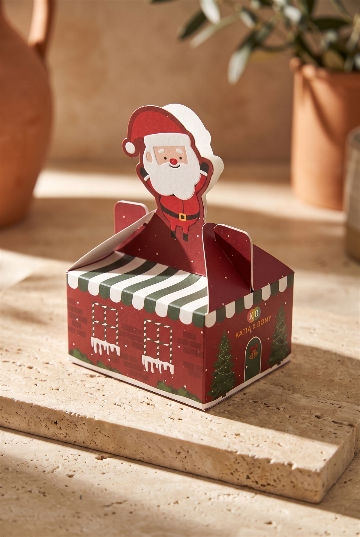 Unisex Noel Baba Kutulu Pamuklu Soket Çorap Yeşil