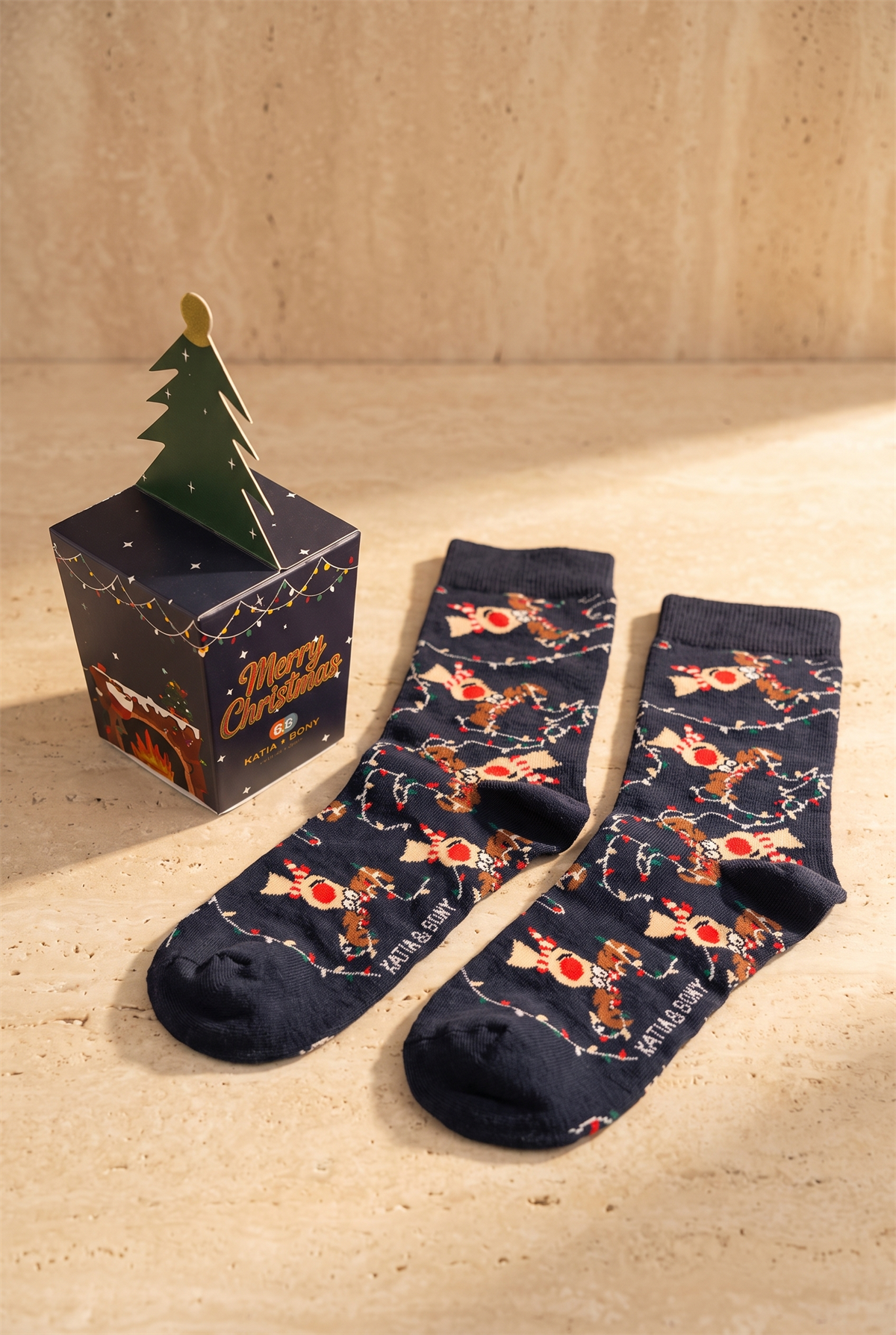 Deer Boxed New Year Unısex Socks Multıcolored