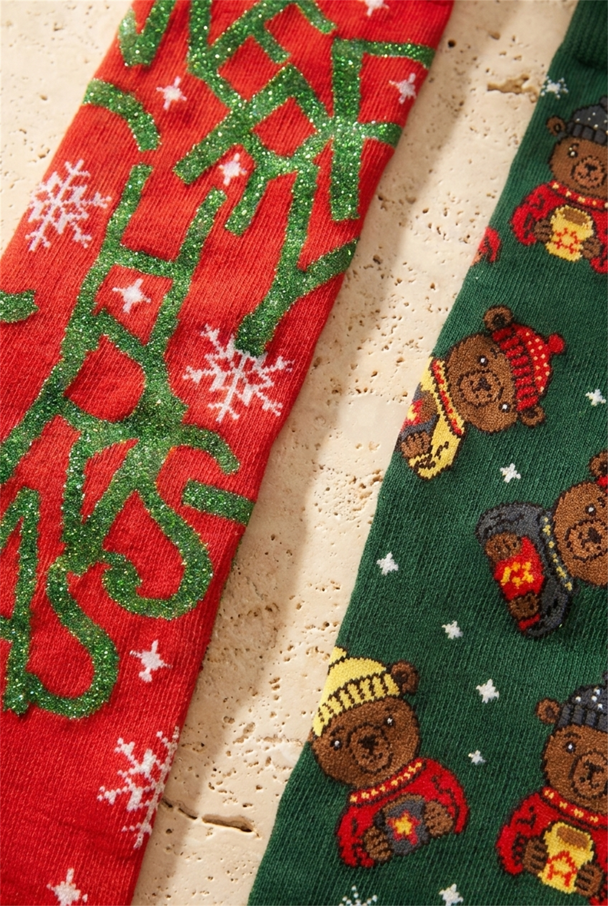 Unisex Christmas Kutulu 2li Pamuklu Soket Çorap
