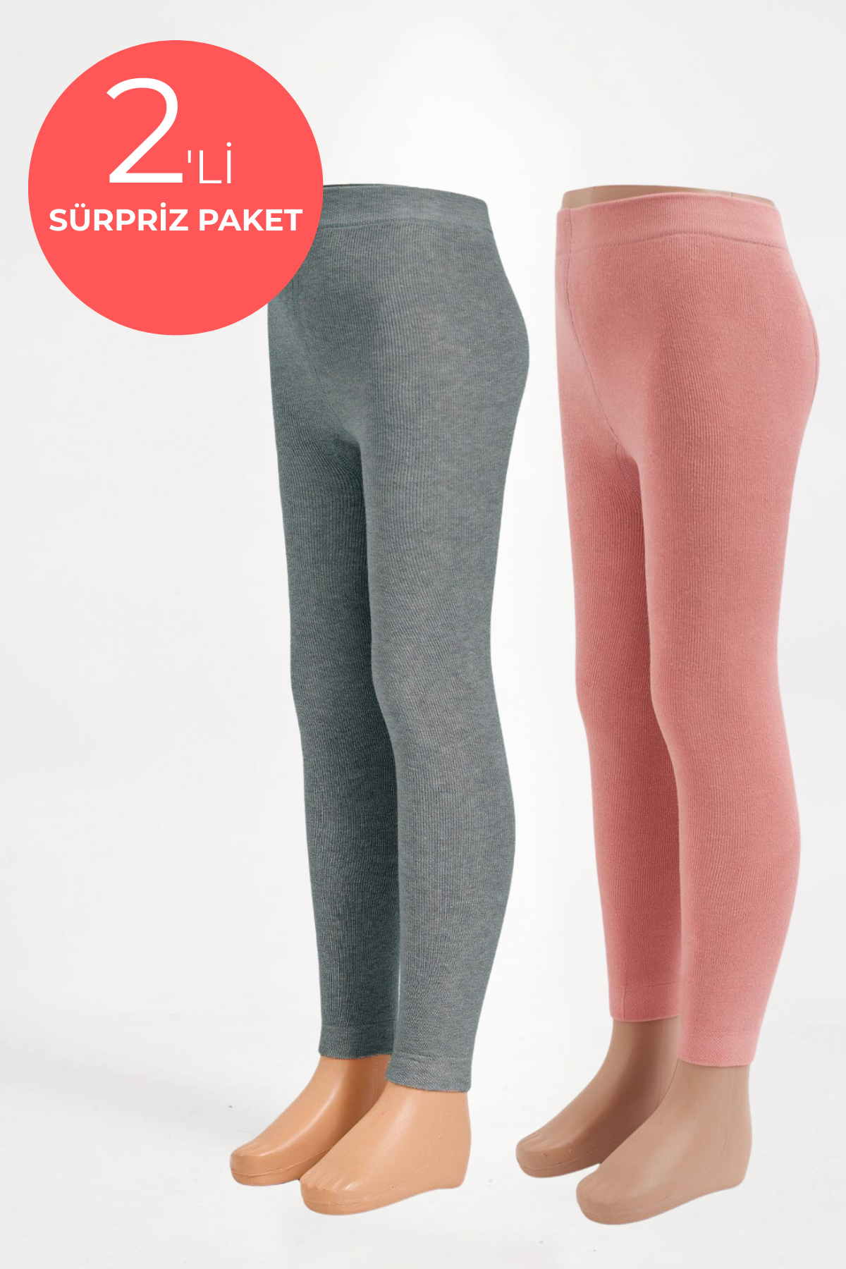 22501G1015 2PCK SÜRPRİZ İÇİ HAVLU TAYT ÇOK RENKLİ