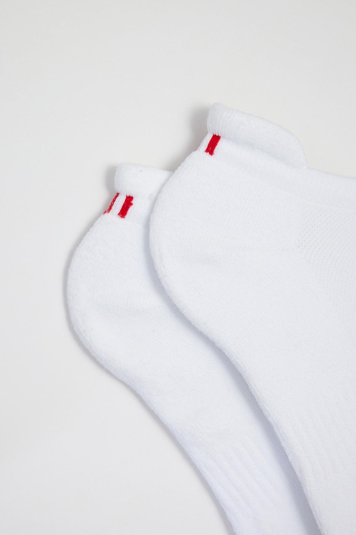 2li Paket Erkek Golf Patik Çorap Beyaz/Beyaz