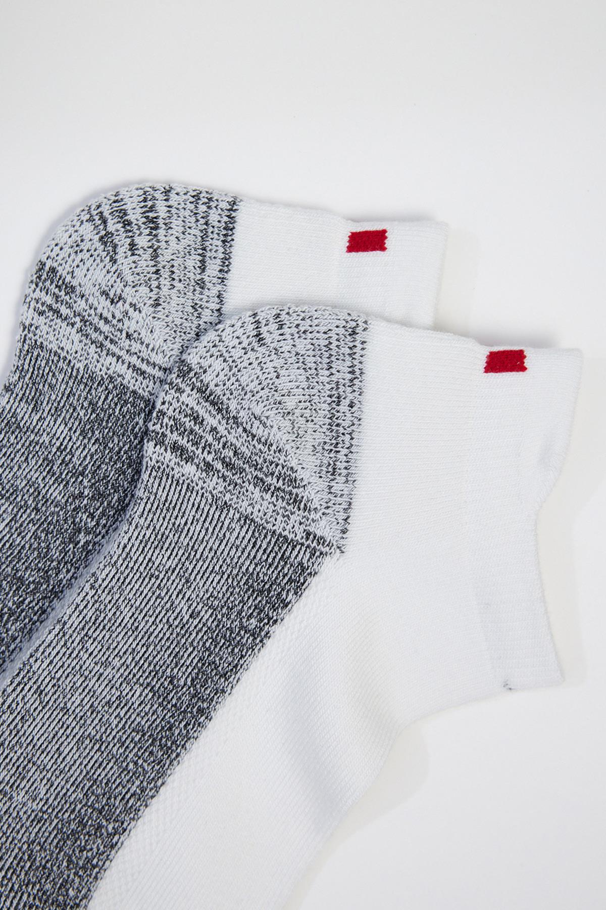 2li Paket Erkek Golf Patik Çorap Beyaz/Beyaz