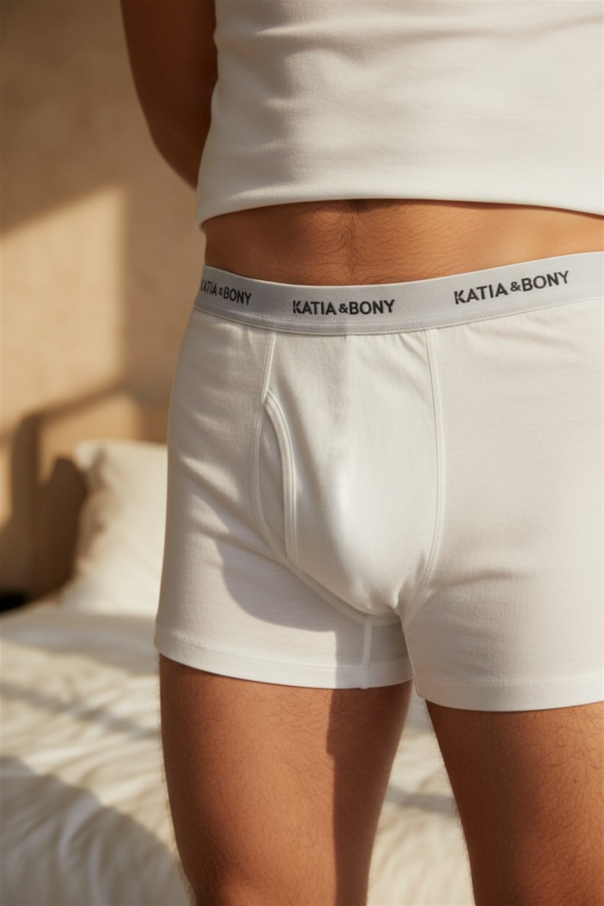 2li Paket Basic Modal Erkek Boxer Beyaz/Beyaz