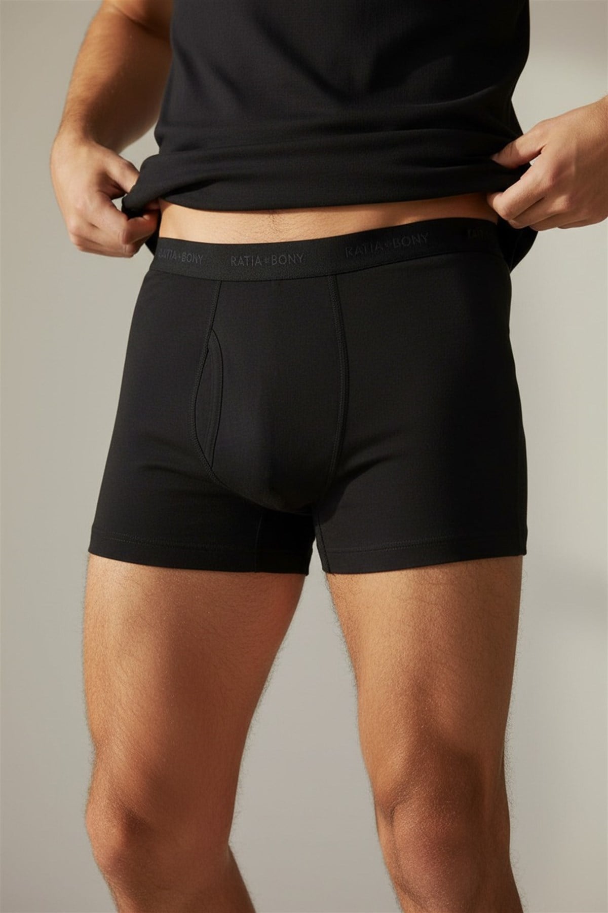 2li Paket Basic Modal Erkek Boxer Siyah/Siyah