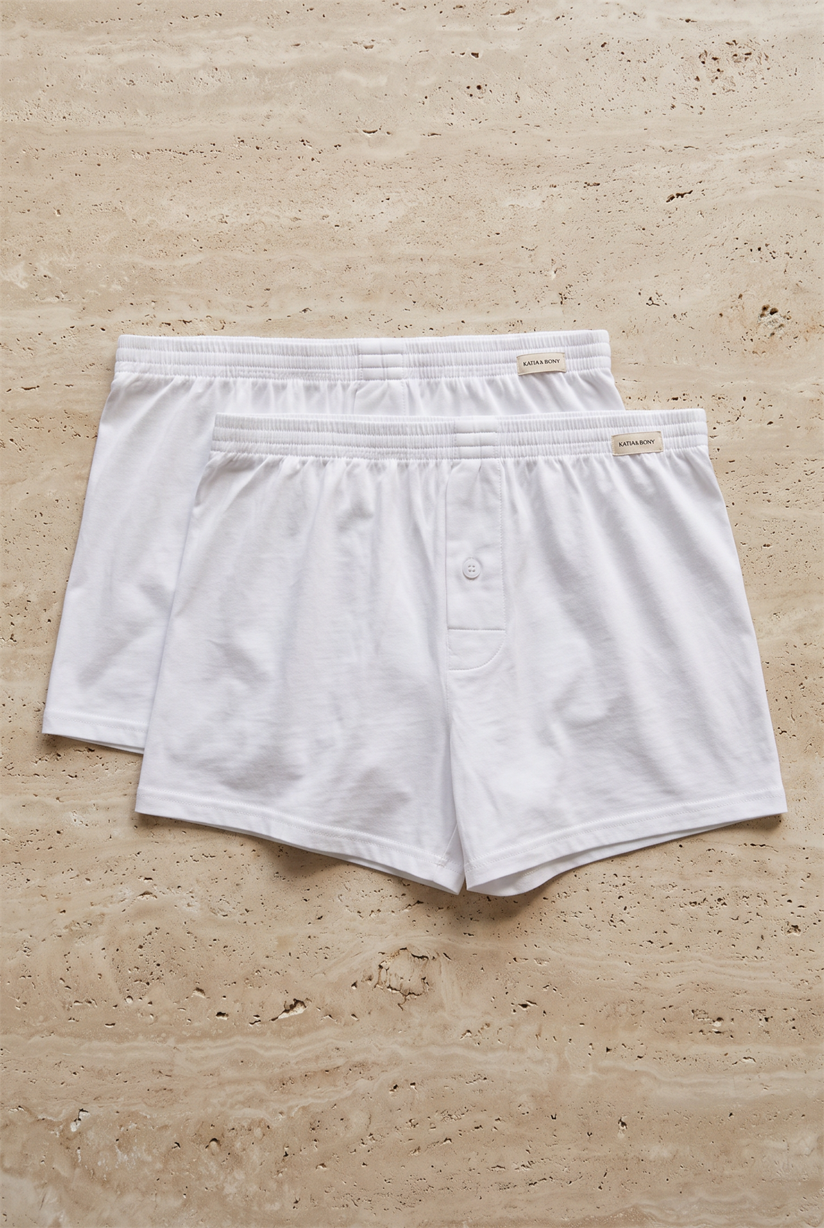 2li Paket Basic Modal Loose Fit Erkek Boxer Beyaz/Beyaz