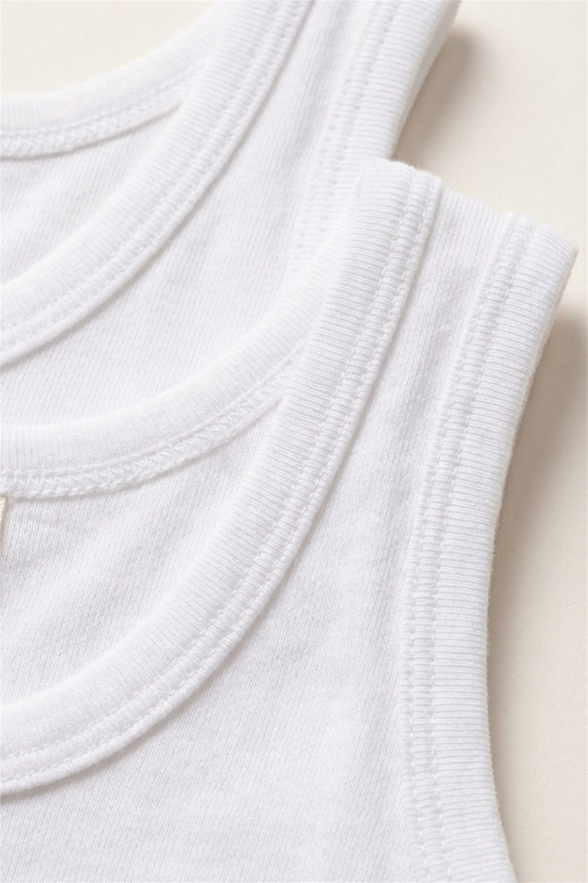 Pack Of 2 Basic Ribbed White Boys Undershirt