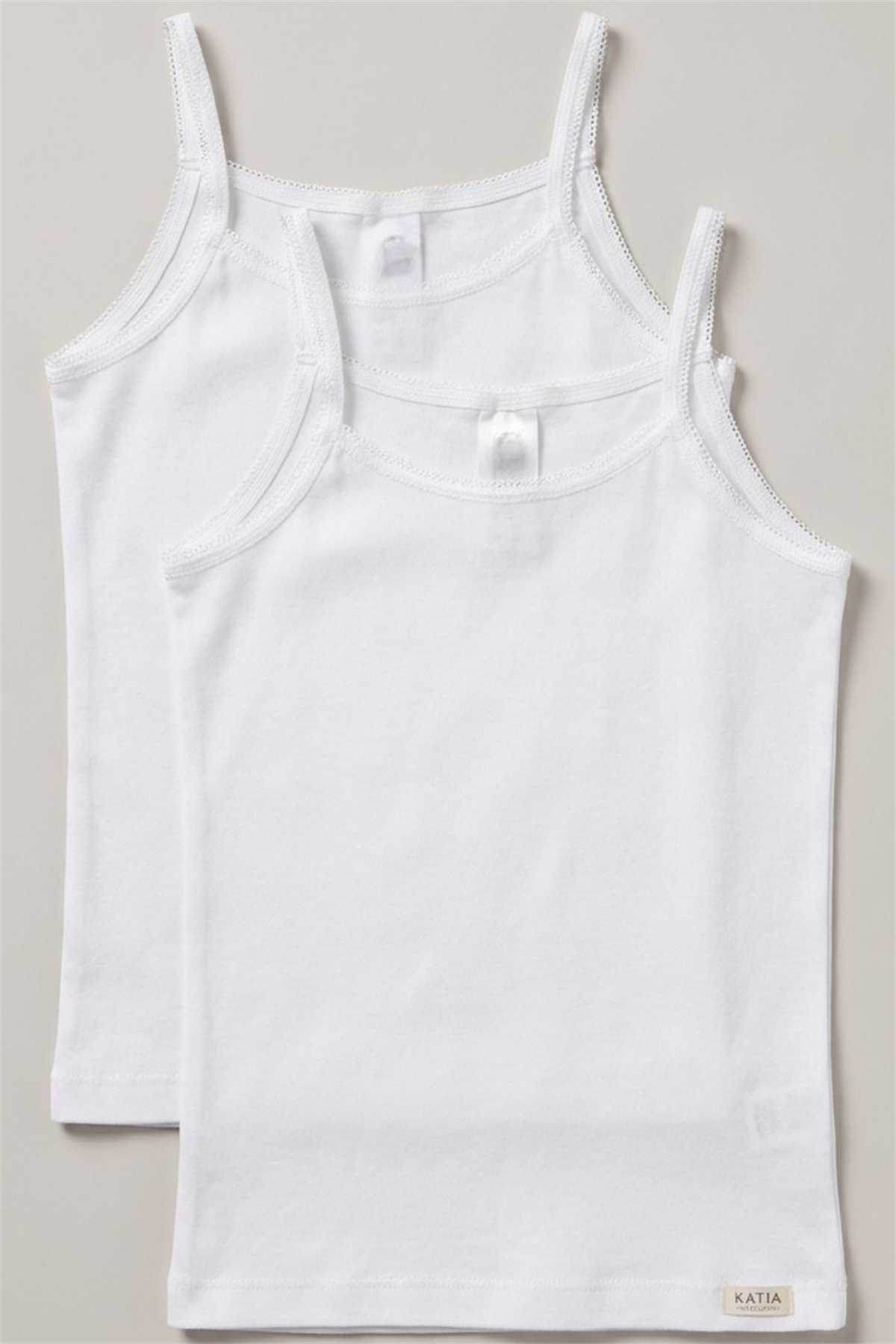 Pack Of 2 Basic Ribbed White Girls Undershirt