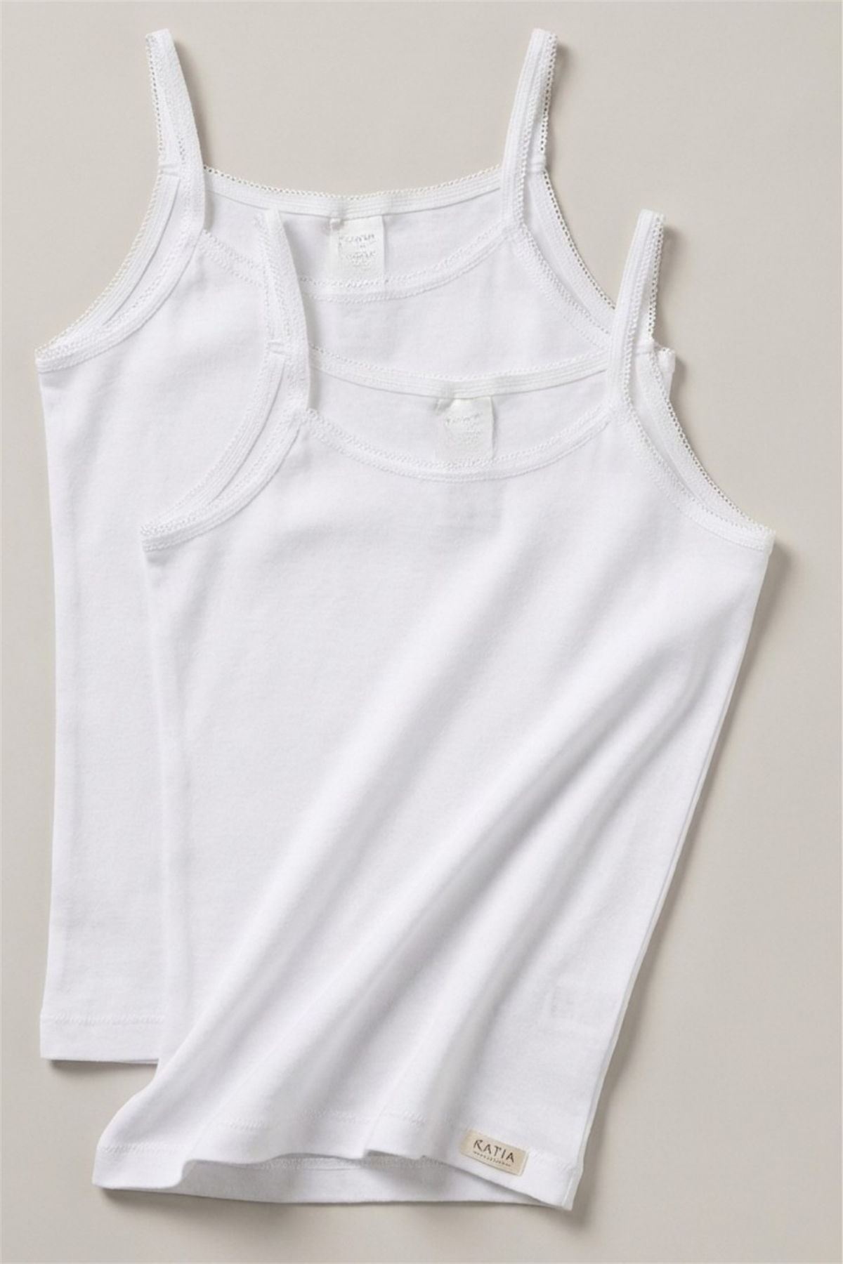 Pack Of 2 Basic Ribbed White Girls Undershirt