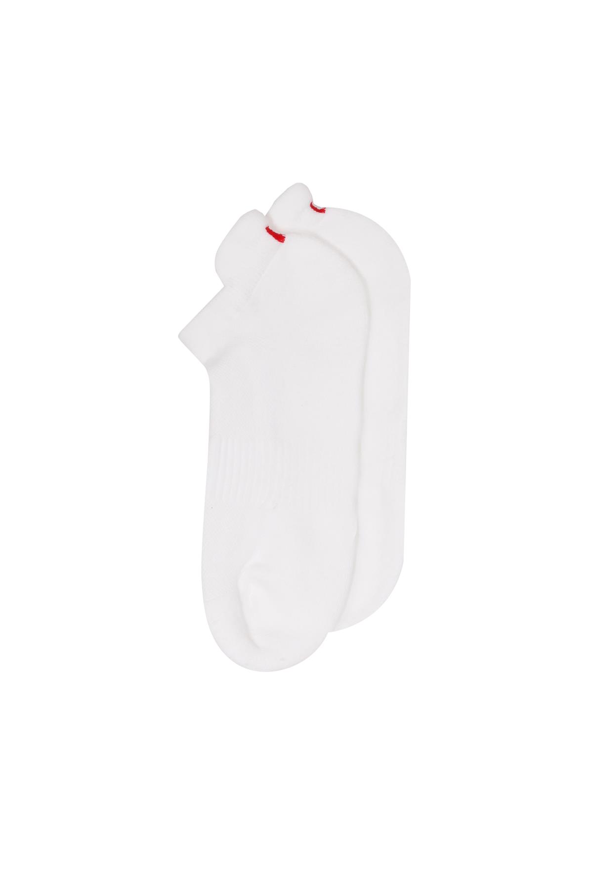 2li Paket Erkek Golf Patik Çorap Beyaz/Beyaz