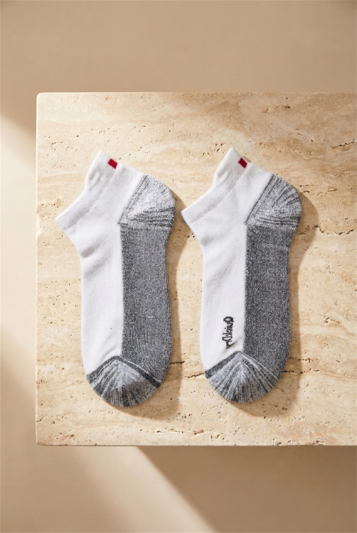2li Paket Erkek Golf Patik Çorap Siyah/Beyaz