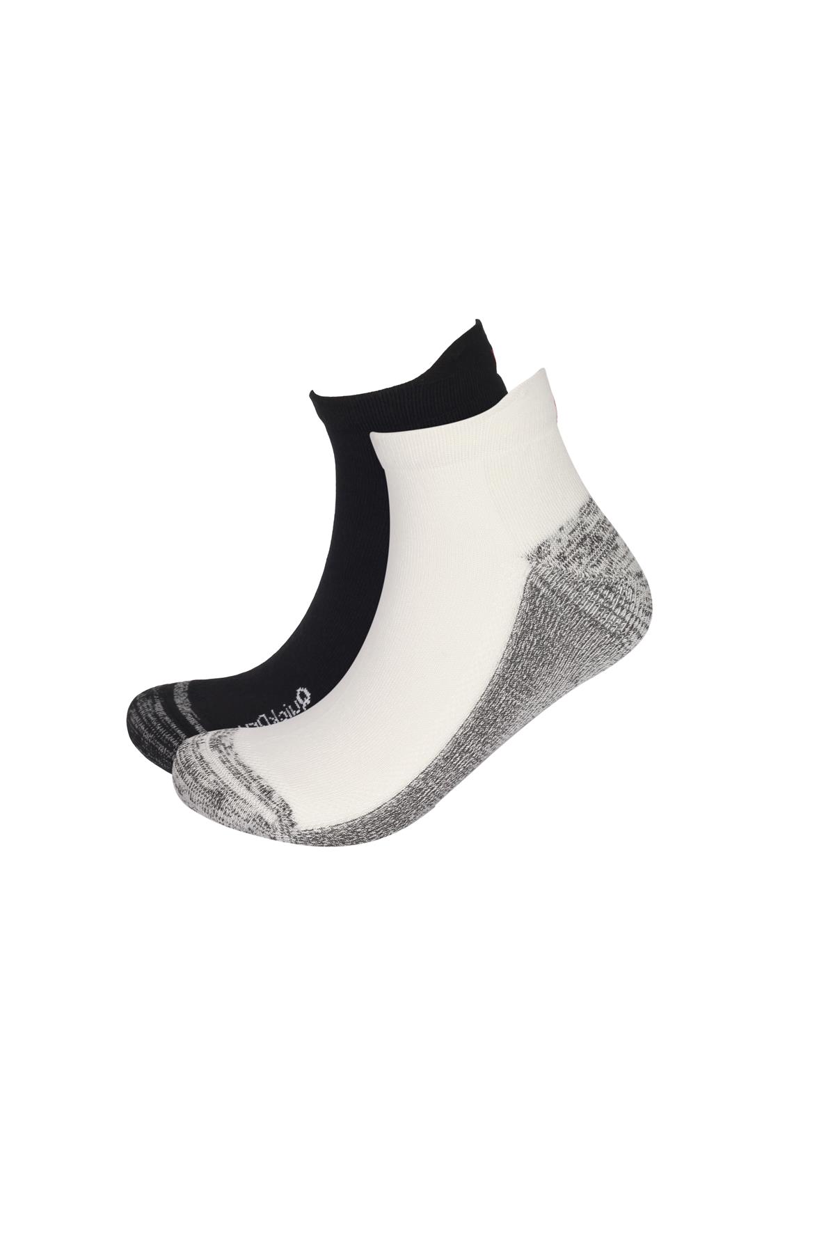 2li Paket Erkek Golf Patik Çorap Siyah/Beyaz