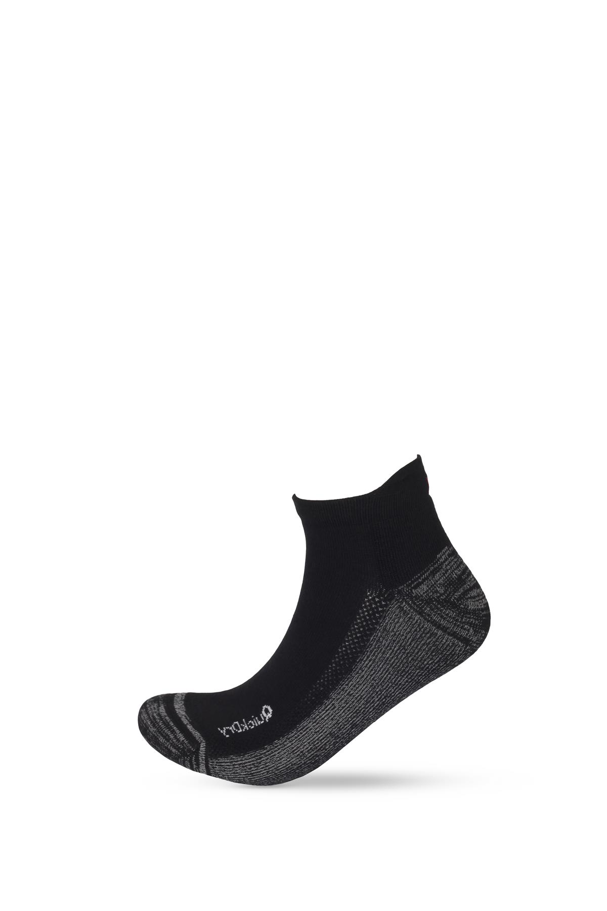 2li Paket Erkek Golf Patik Çorap Siyah/Beyaz