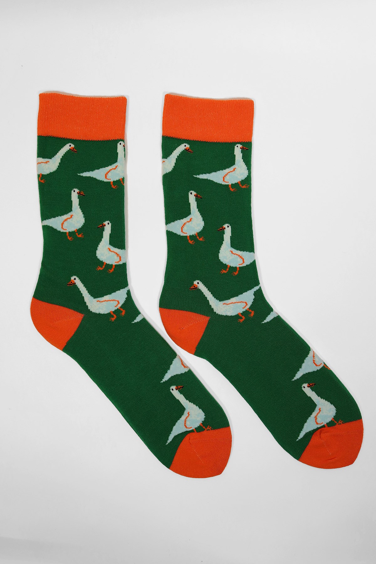 2li Paket Farmville Goose Erkek Soket Çorap Yeşil