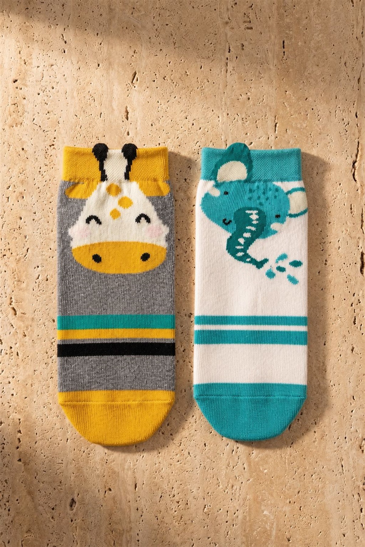 2Pck Anımal Patterned Chıldrens Socks Socks Patterned