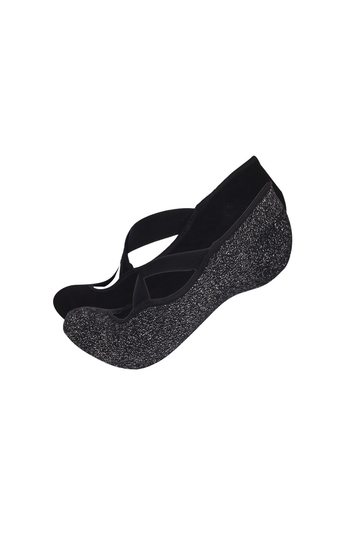 Womens 2-Piece Asta Yoga/Pilates Socks Black / Shiny Black