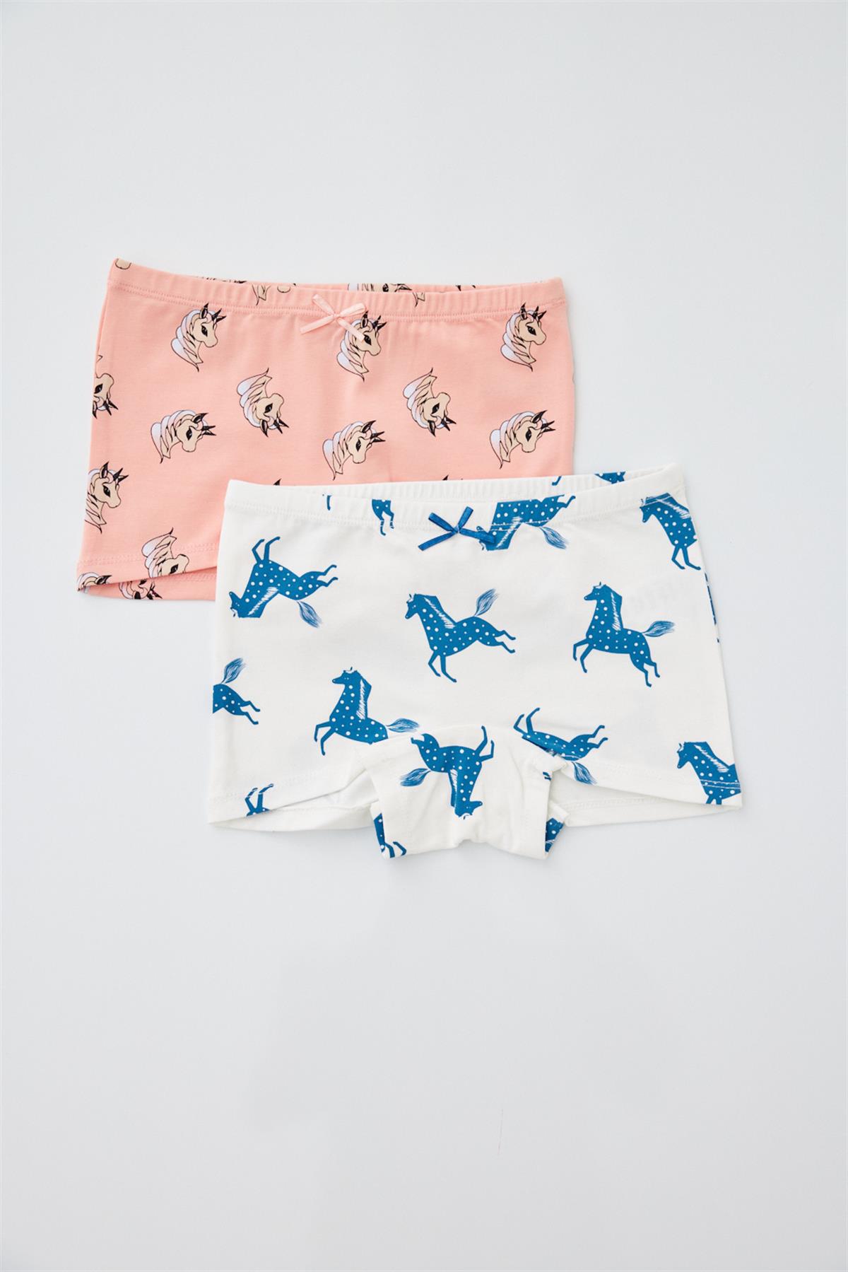 2-Pack Unicorn Girls Boxer Cream/Pink