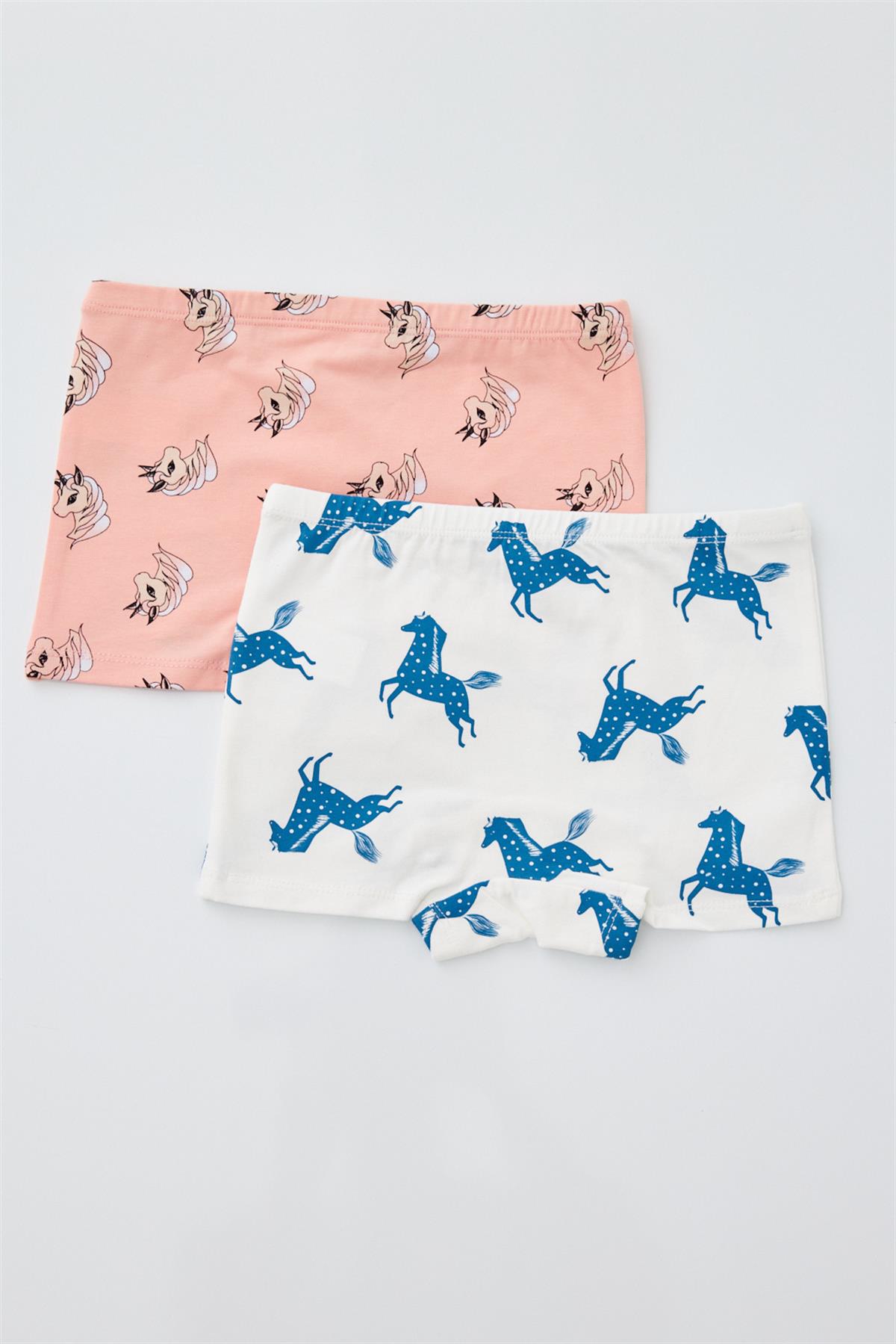 2-Pack Unicorn Girls Boxer Cream/Pink