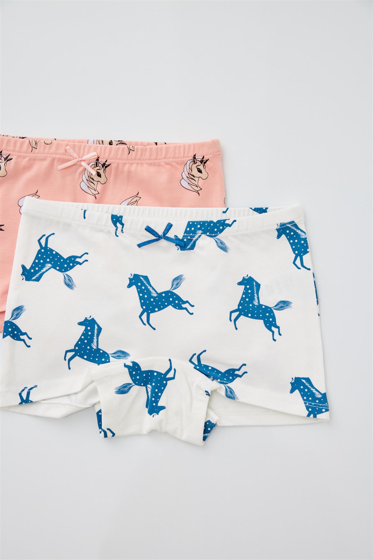 2-Pack Unicorn Girls Boxer Cream/Pink