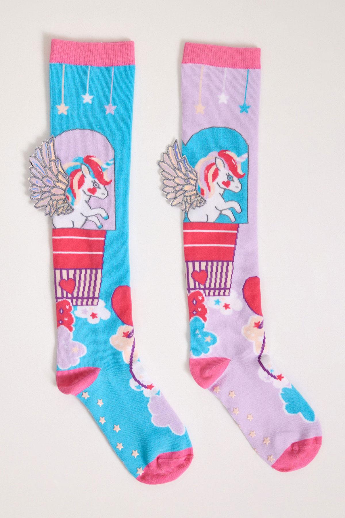 2li Paket Unicorn Kız Çocuk Dizüstü Çorap Desenli