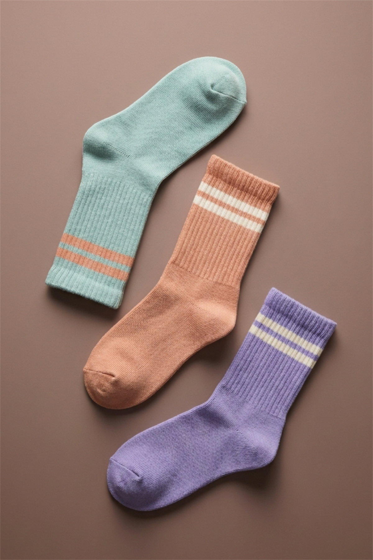 3lü Paket Şeritli Kız Çocuk Soket Çorap