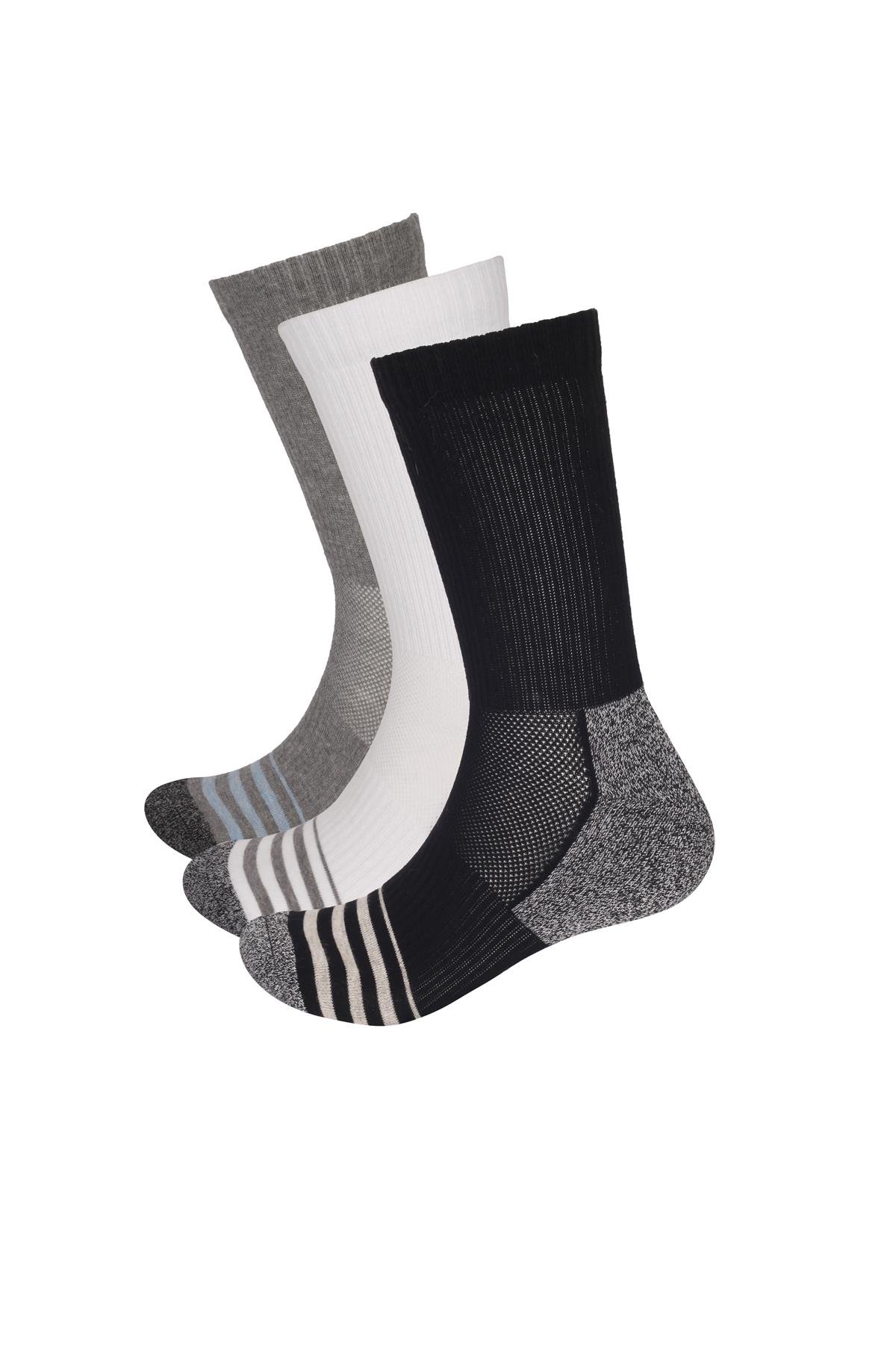 3 lü Paket Shaftless Golf Soket Çorap Siyah/Beyaz/Gri