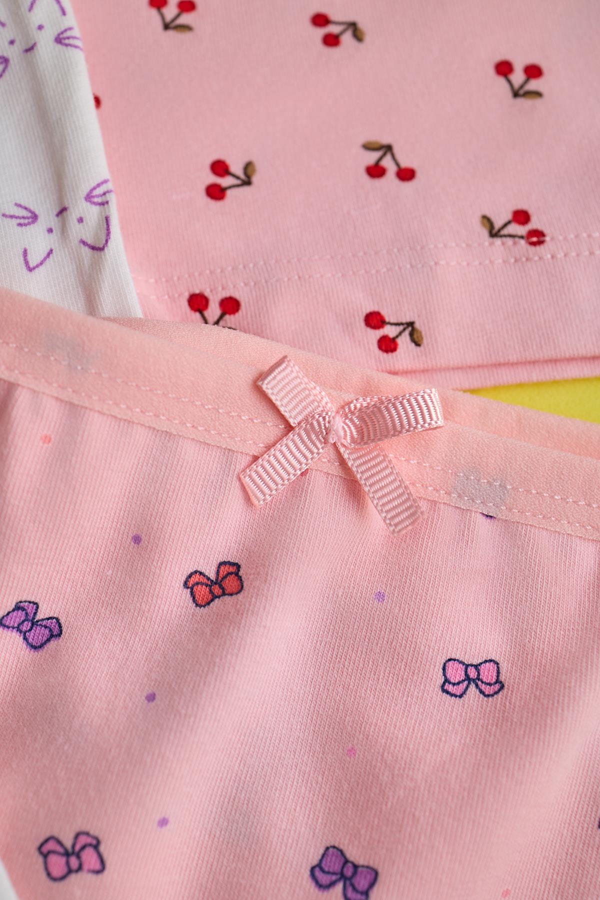 3708 KIZ ÇOCUK 5 PCK  KELEBEK DESENLİ BOXER ÇOK RENKLİ