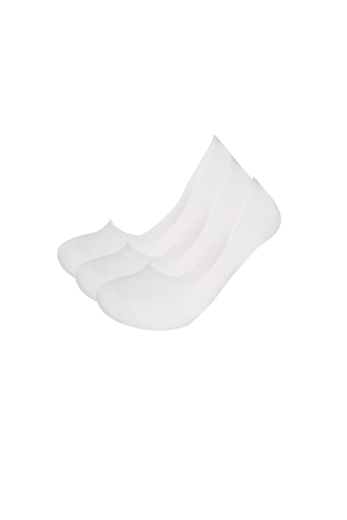 3lü Paket Basic Erkek Görünmez Çorap Beyaz/Beyaz/Beyaz