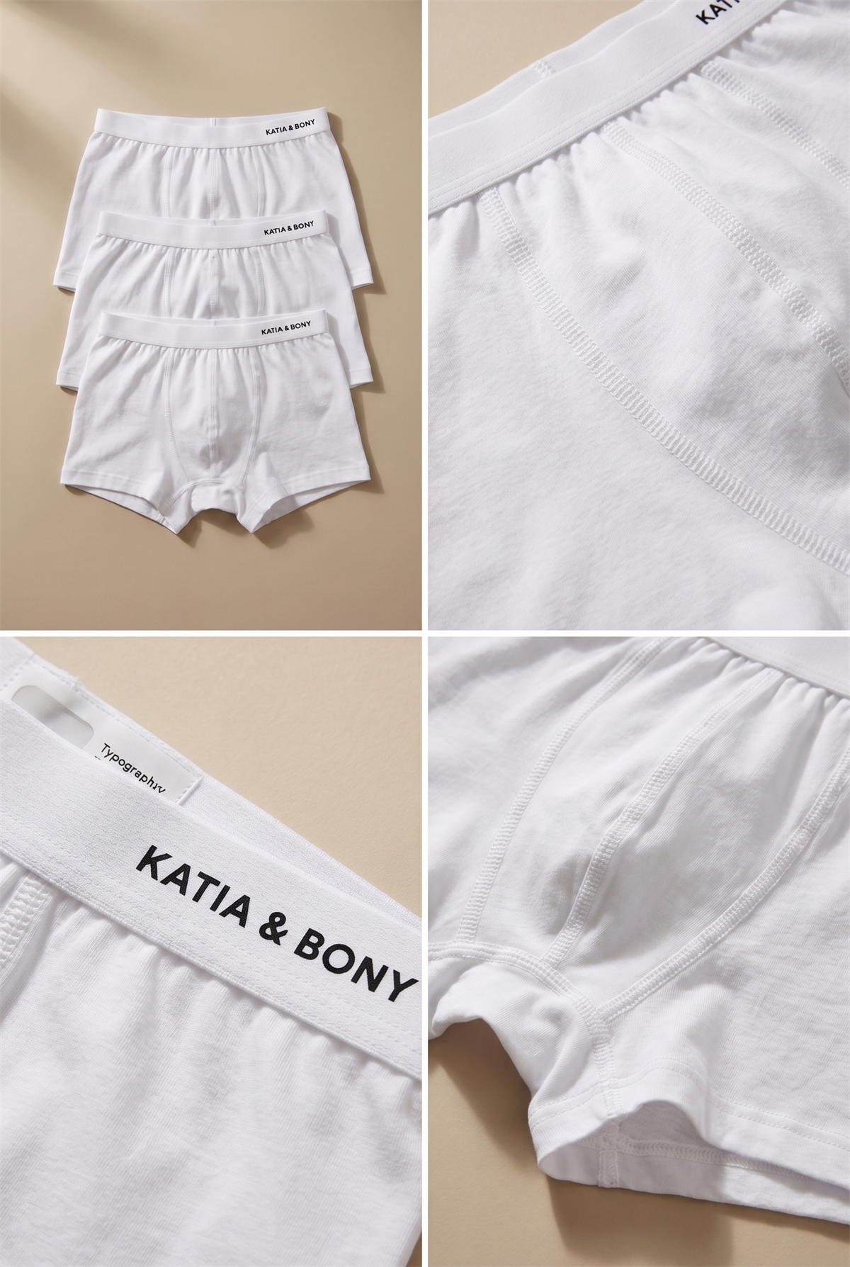 3lü Paket Basic Kutulu Erkek Çocuk Boxer Beyaz