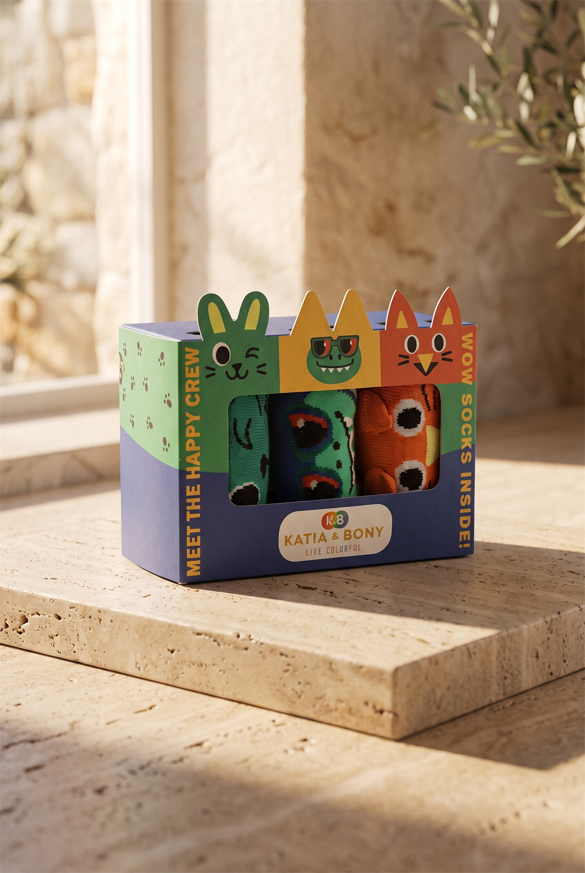 3lü Paket Desenli Kutulu Çocuk Soket Çorap