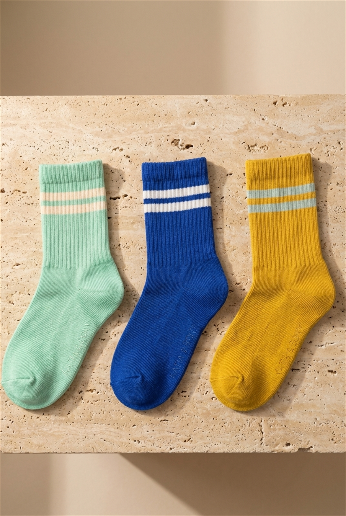 3lü Paket Şeritli Men Kids Soket Çorap