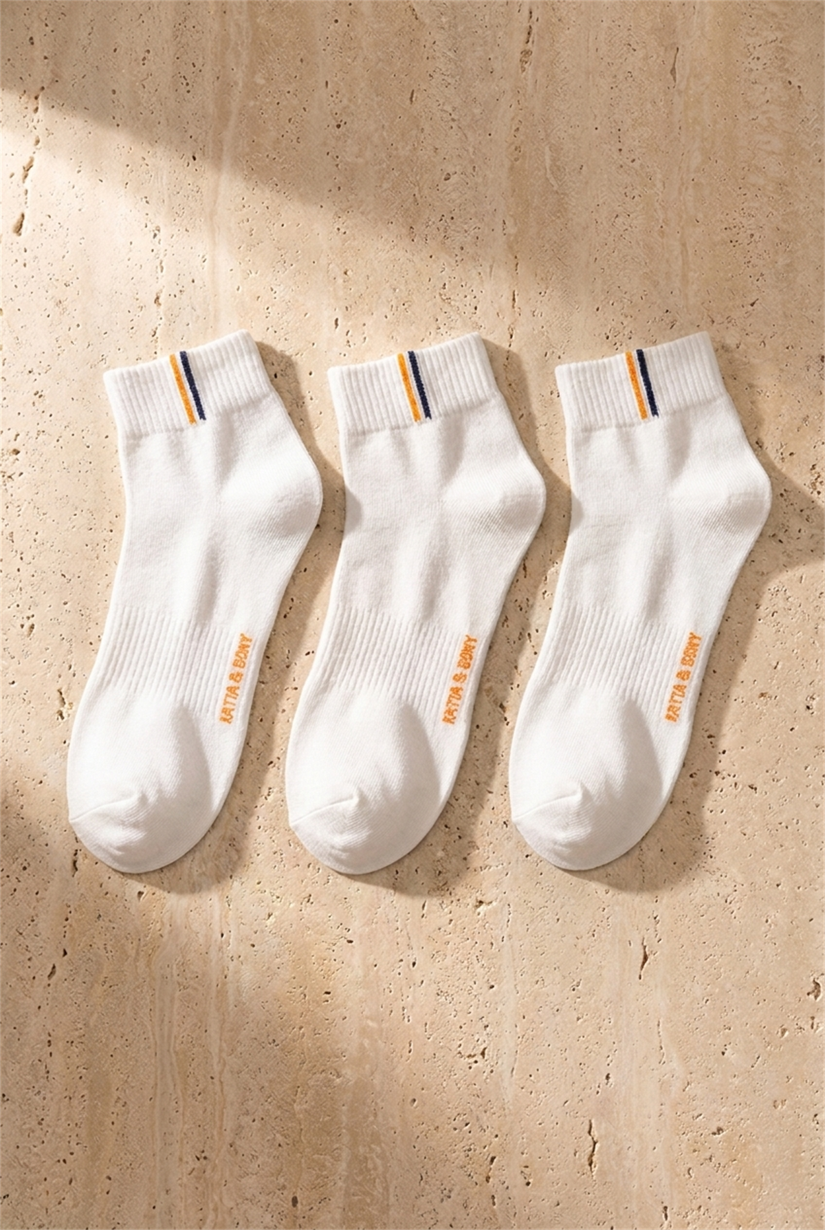 3lü Paket Golf Unisex Step Çorap Beyaz/Beyaz/Beyaz