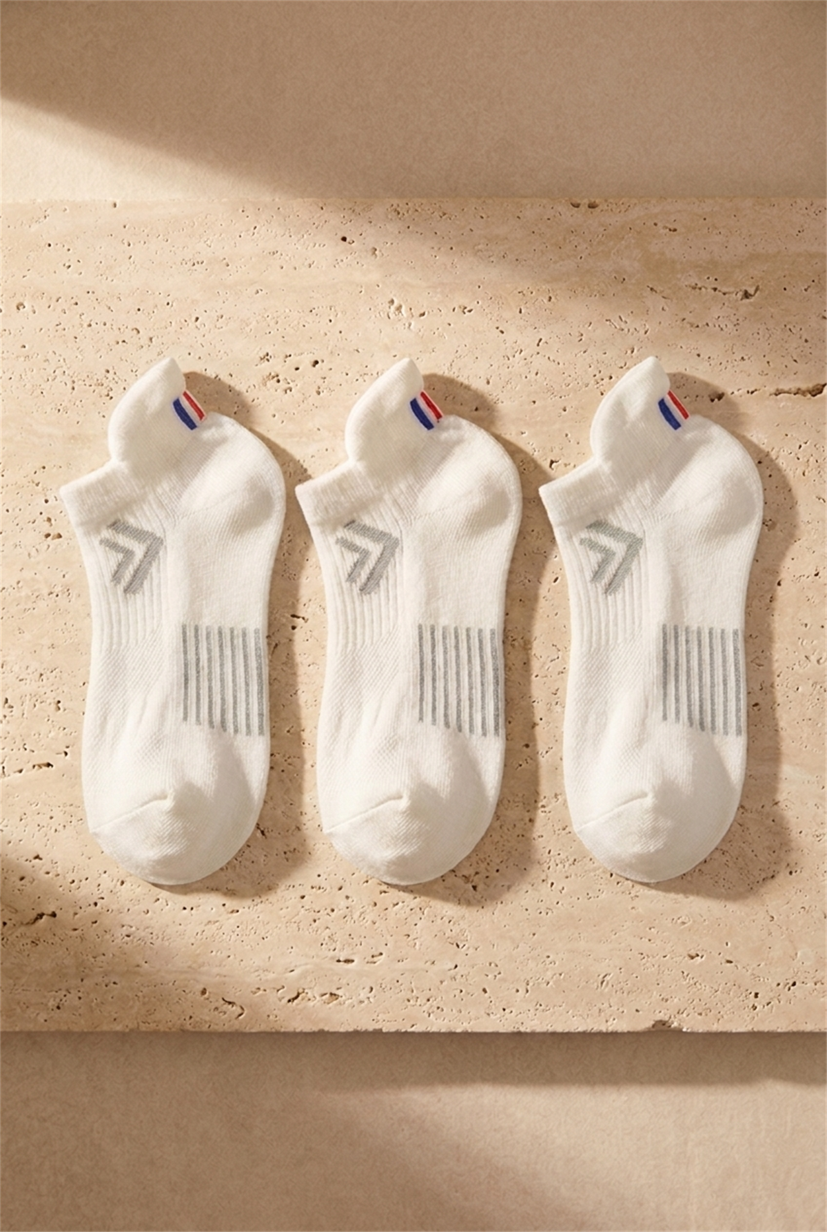 3lü Paket Golf Unisex Step Çorap Beyaz/Beyaz/Beyaz