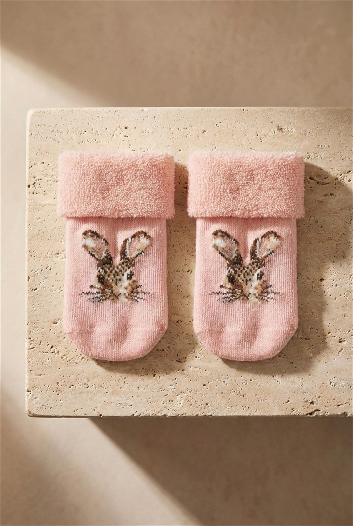 3Pck Anımal Pattern Towel Baby Socks Socks Patterned