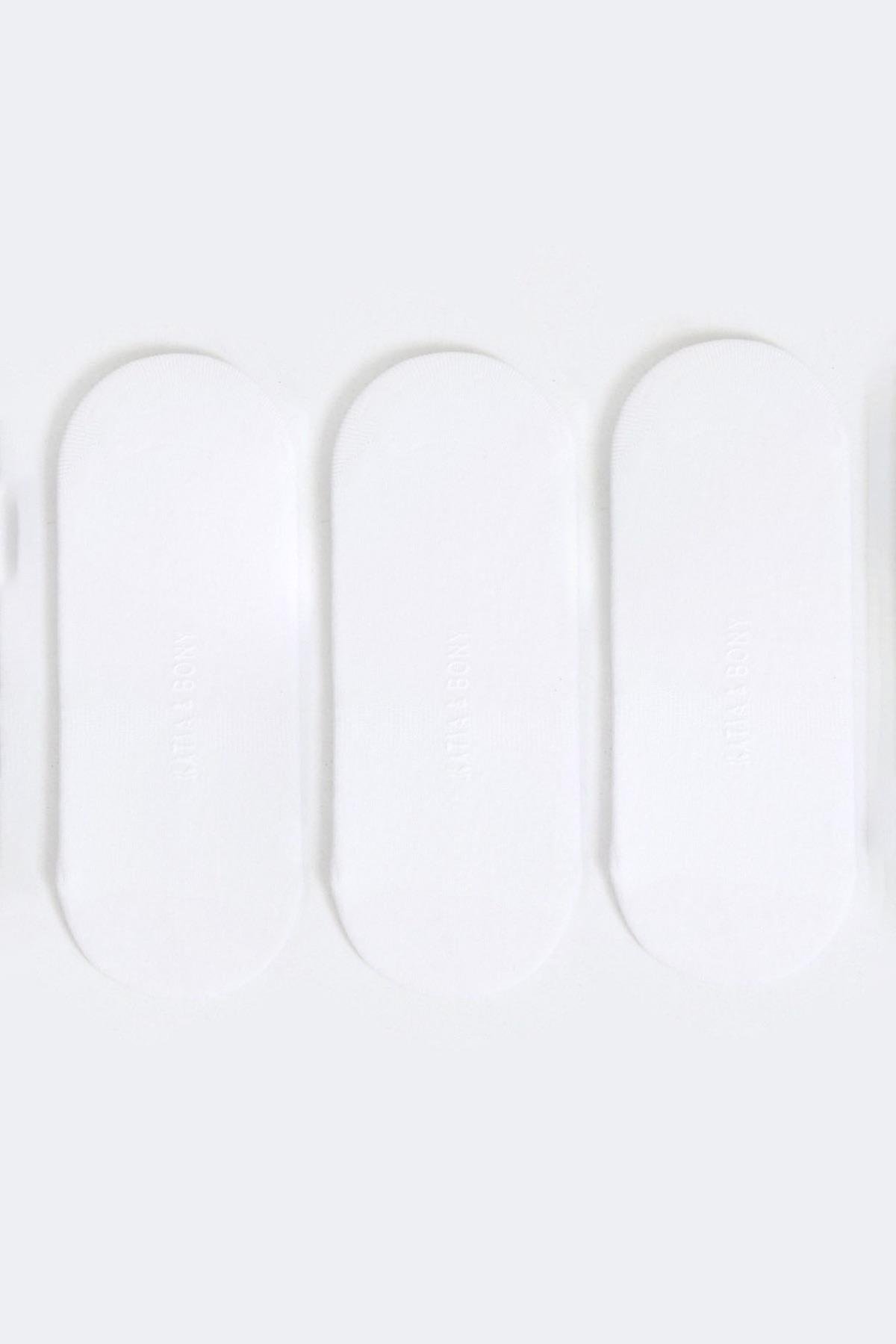 Womens 3-Pack Basic Invisible Ankle Socks White/White/White