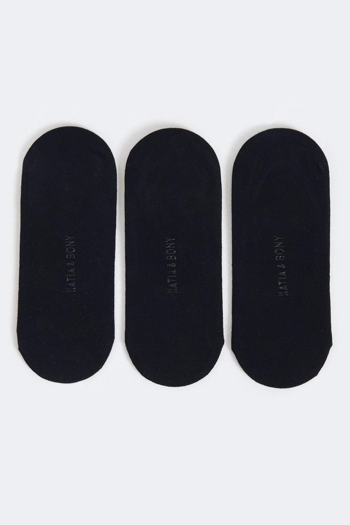 Womens 3-Pack Basic Invisible Ballet Socks Black/Black/Black