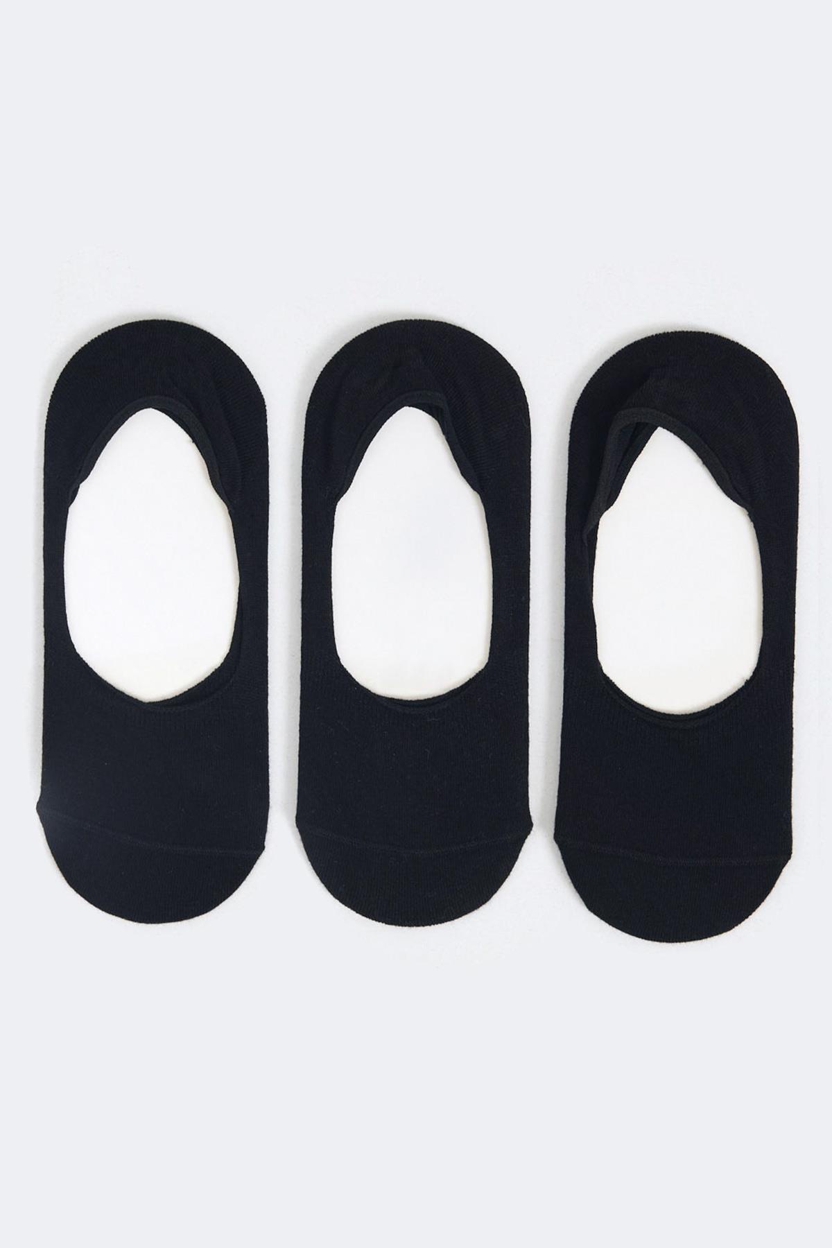 Womens 3-Pack Basic Invisible Ballet Socks Black/Black/Black