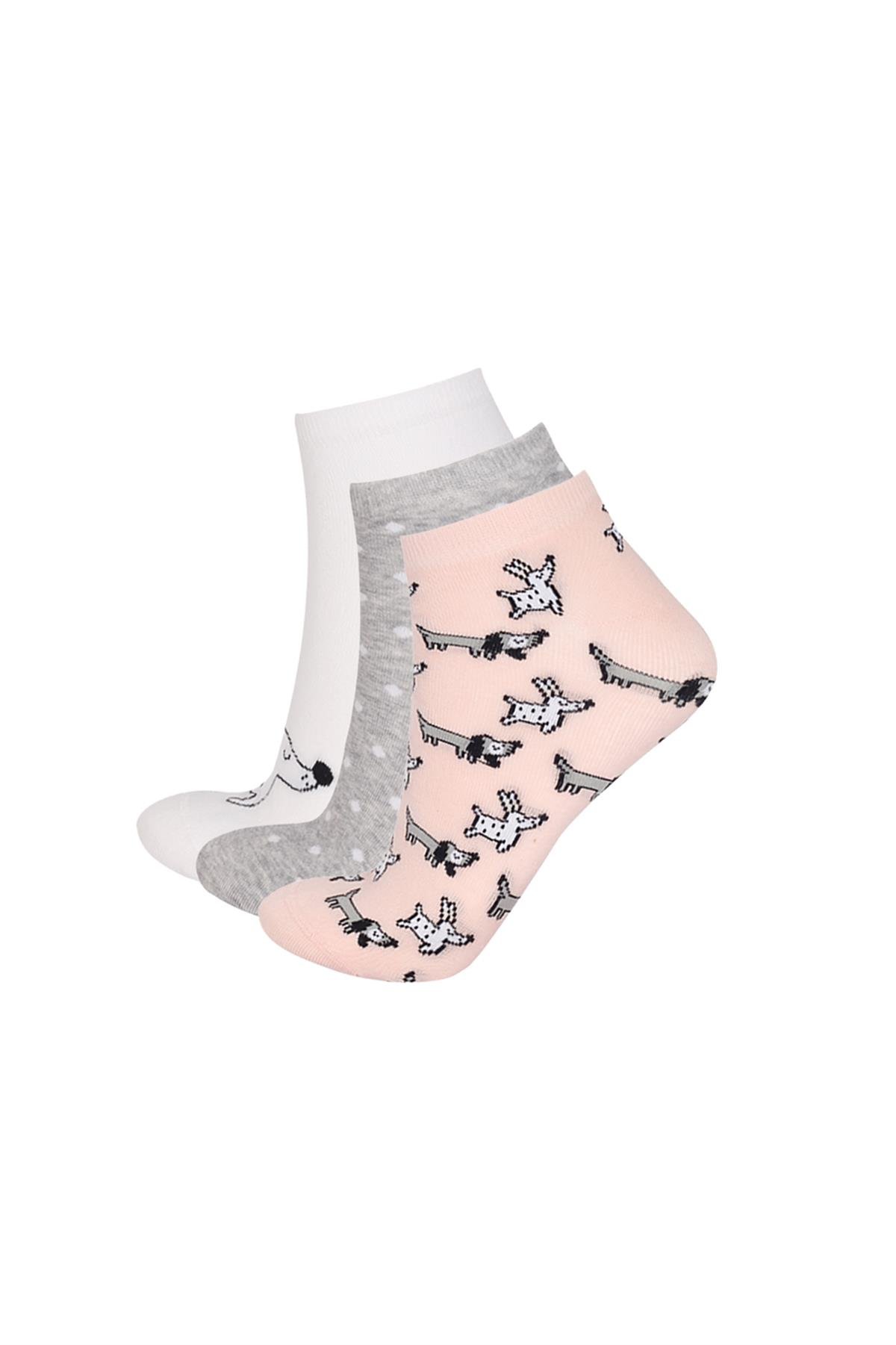 3-Pack Womens Dog Patterned Step Socks
