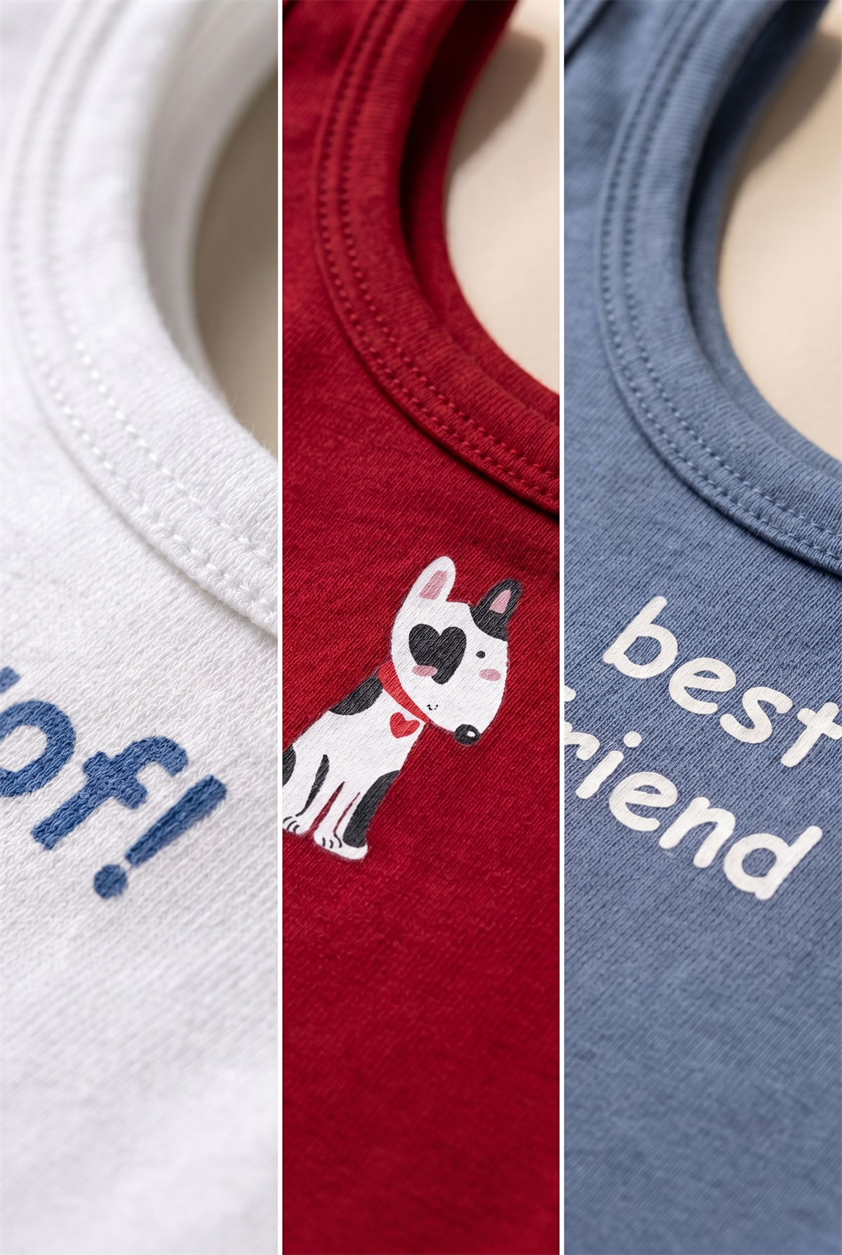 3lü Paket Köpek Desenli Çocuk Kutulu Atlet Kırmızı