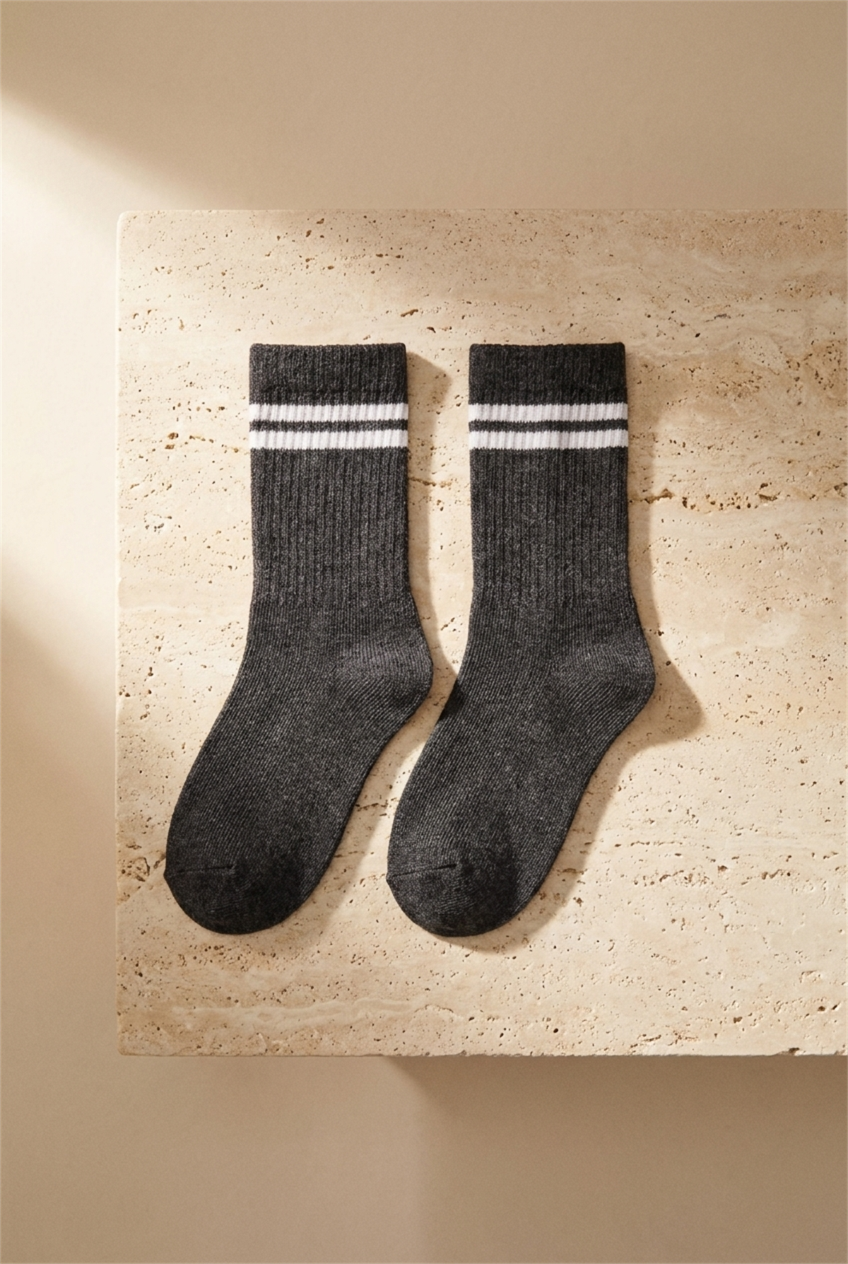 3lü Paket Şeritli Erkek Çocuk Soket Çorap Siyah Mix