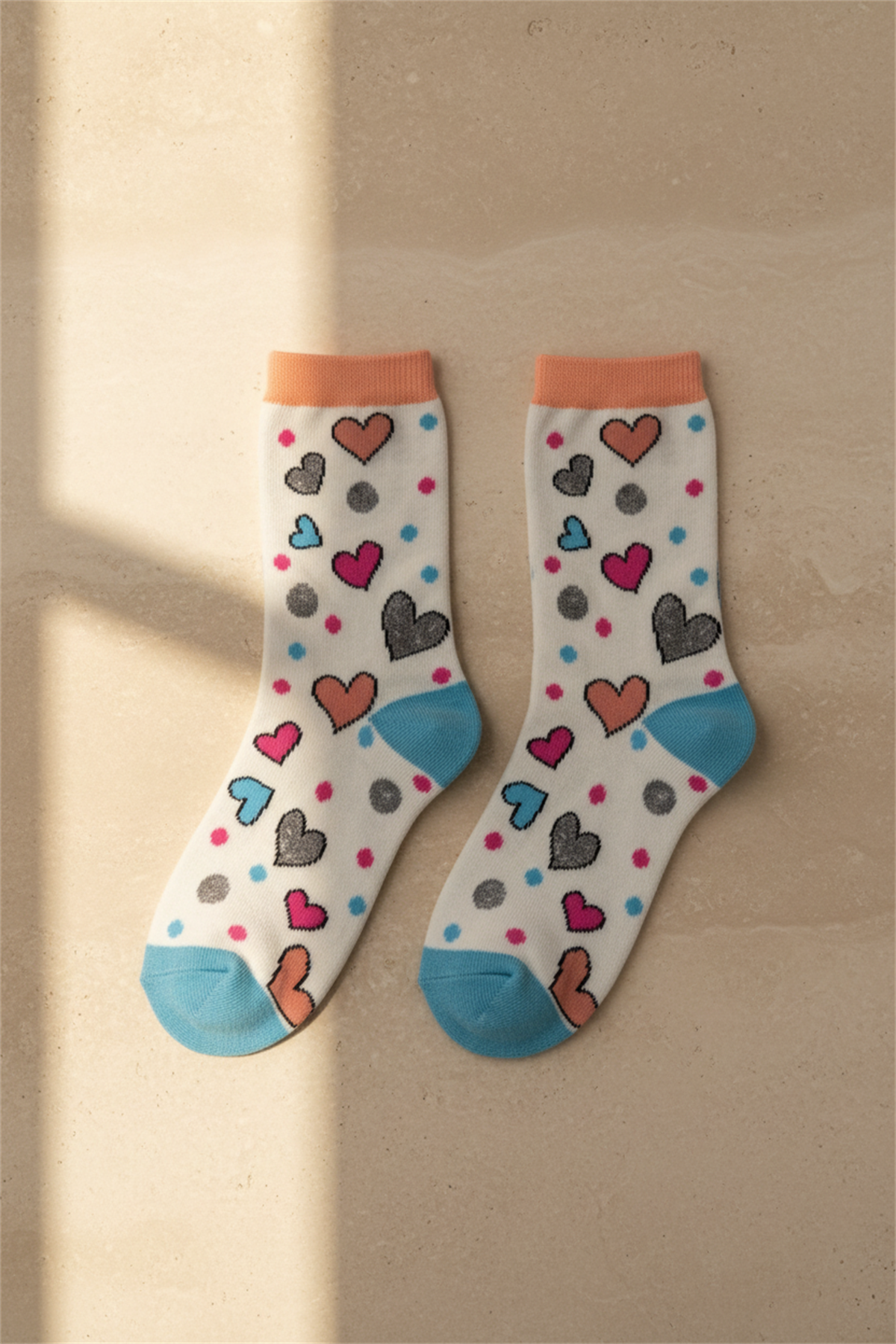 4 lü Paket Lovely Bear Kız Çocuk Soket Çorap Desenli