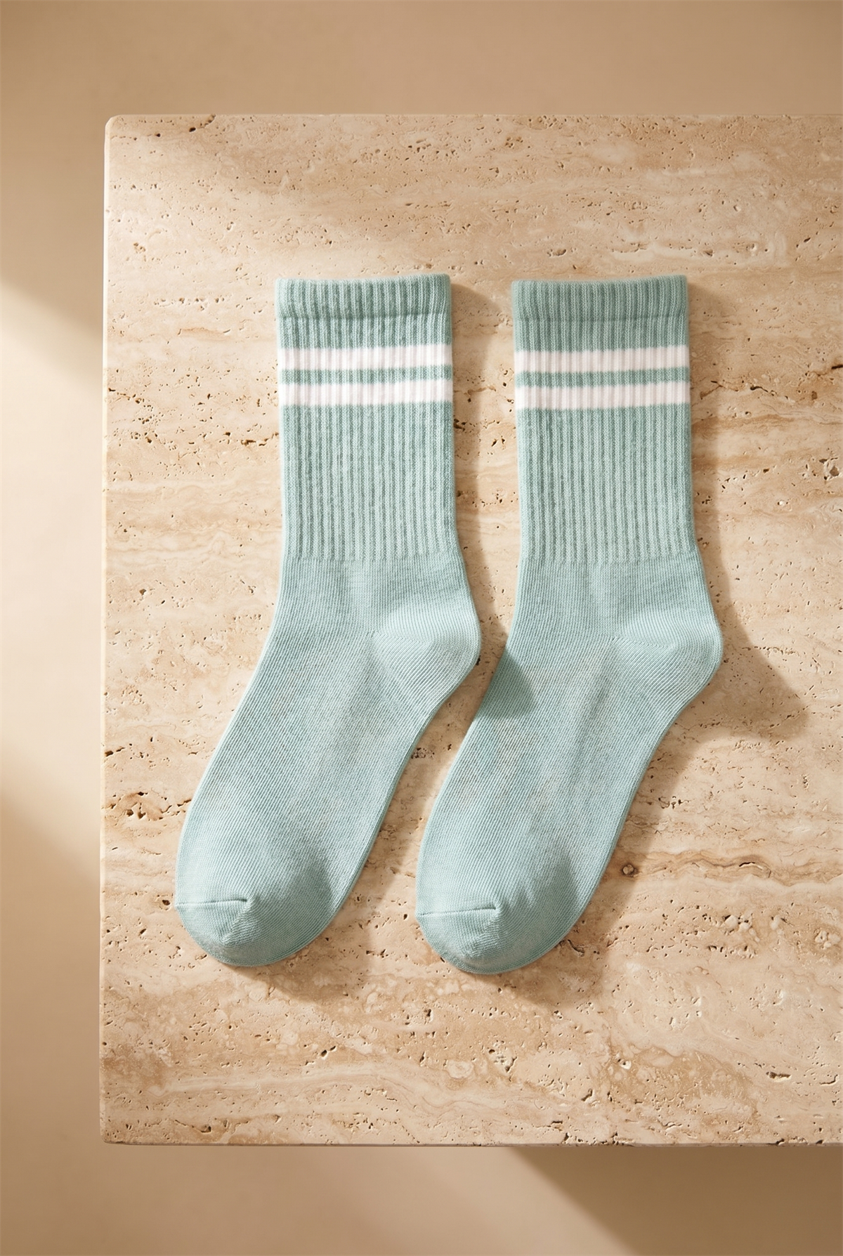 4lü Paket Şeritli Kadın Spor Soket Çorap Pembe Desenli