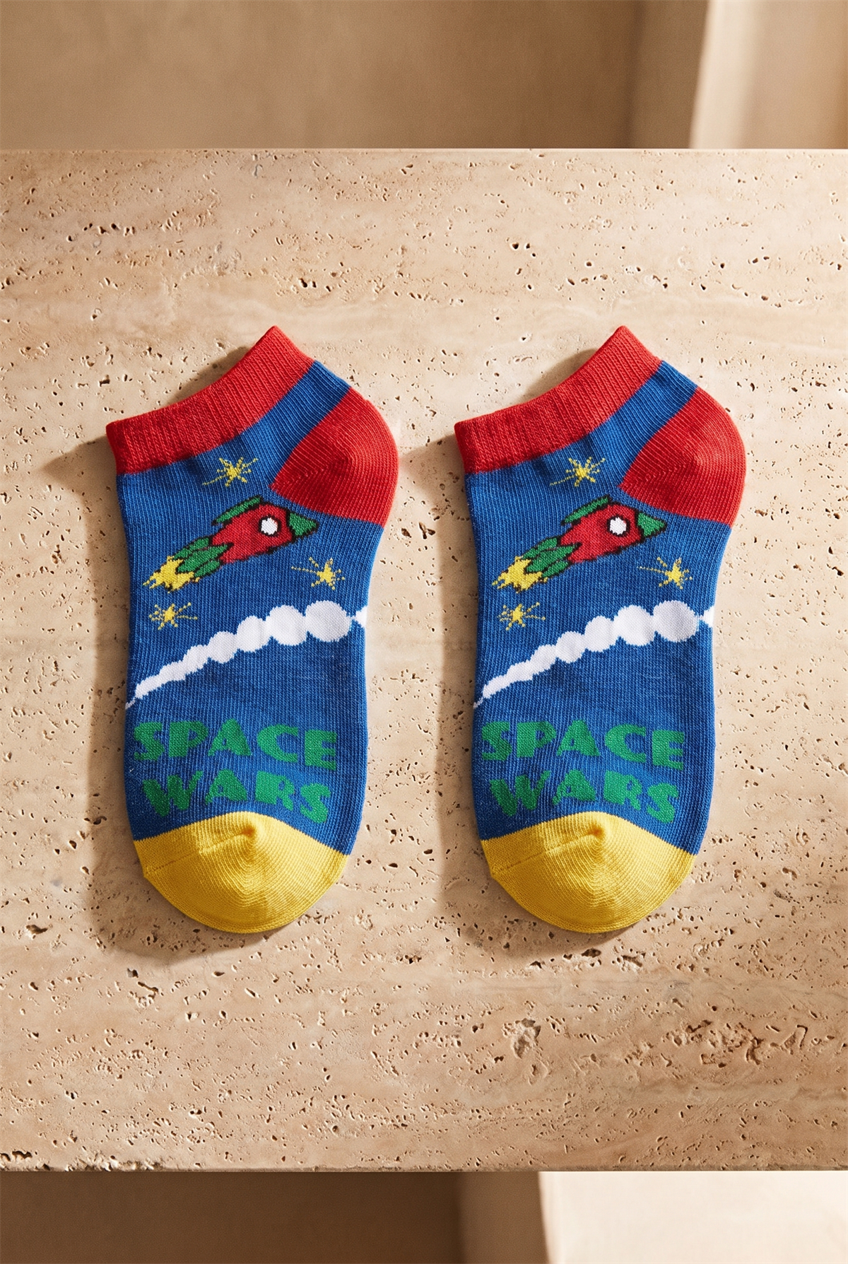 4 lü Paket Space Erkek Çocuk Patik Çorap Desenli