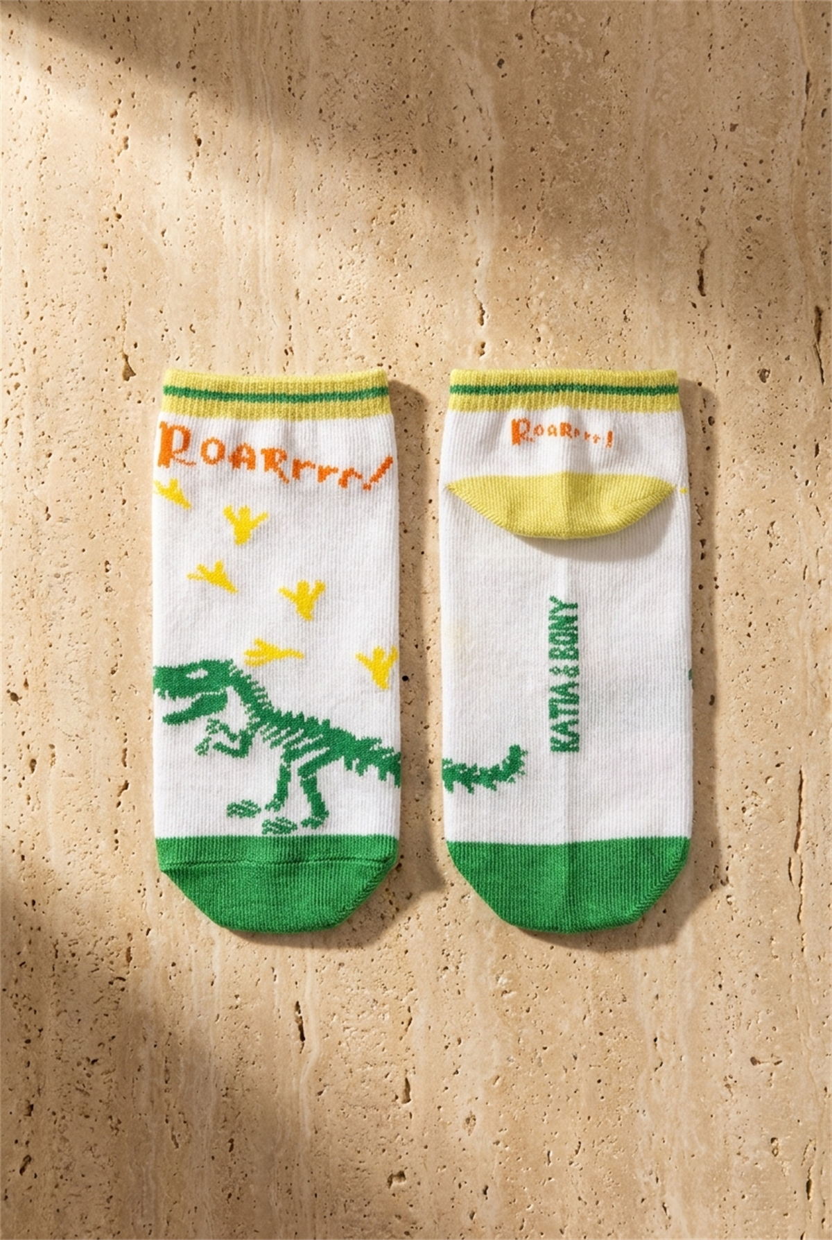 4 lü Paket Dinozor Men Kids Step Çorap Patterned