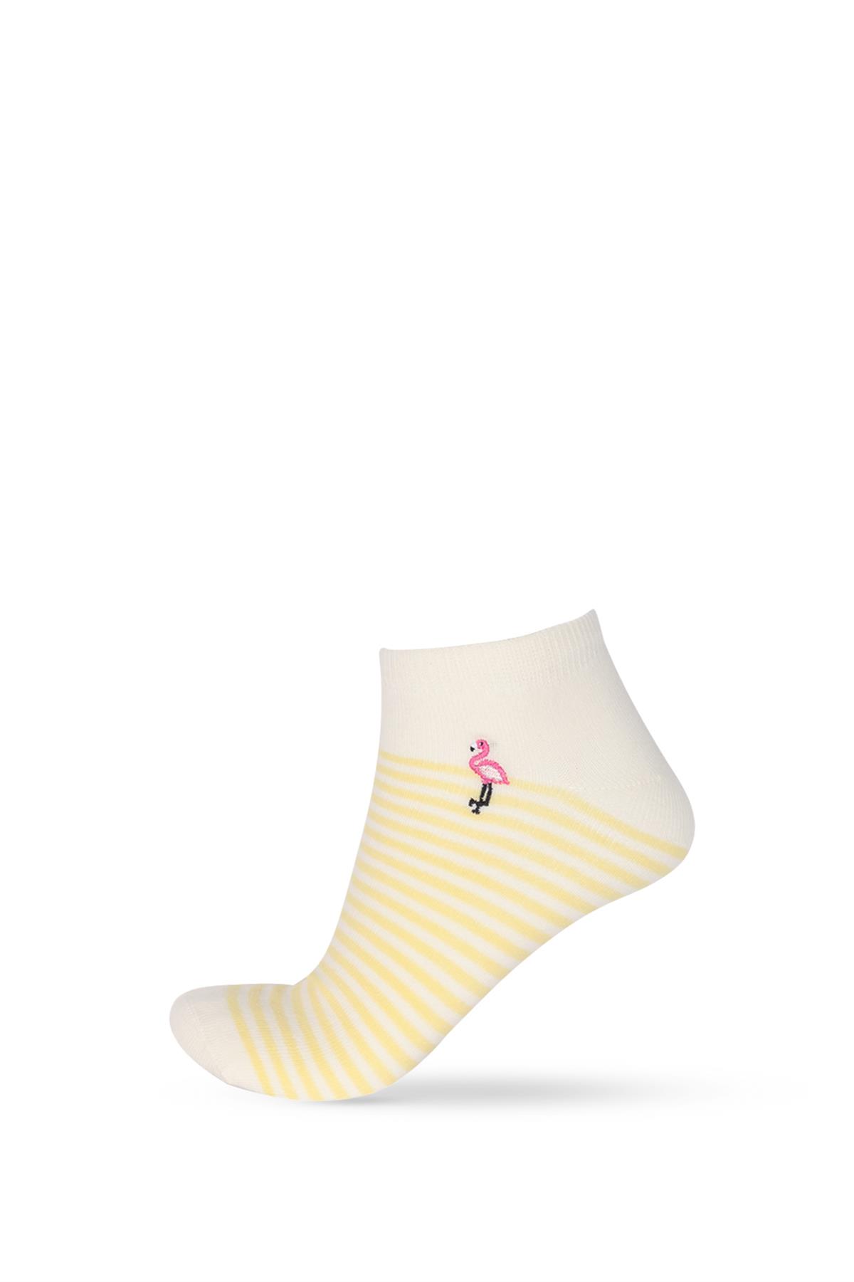 4-Piece Set Womens Flamingo Patterned Step Socks