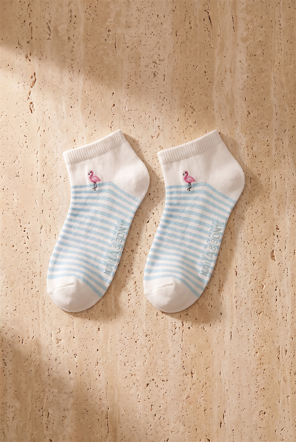 4lü Paket Kadın Flamingo Desenli Step Çorap