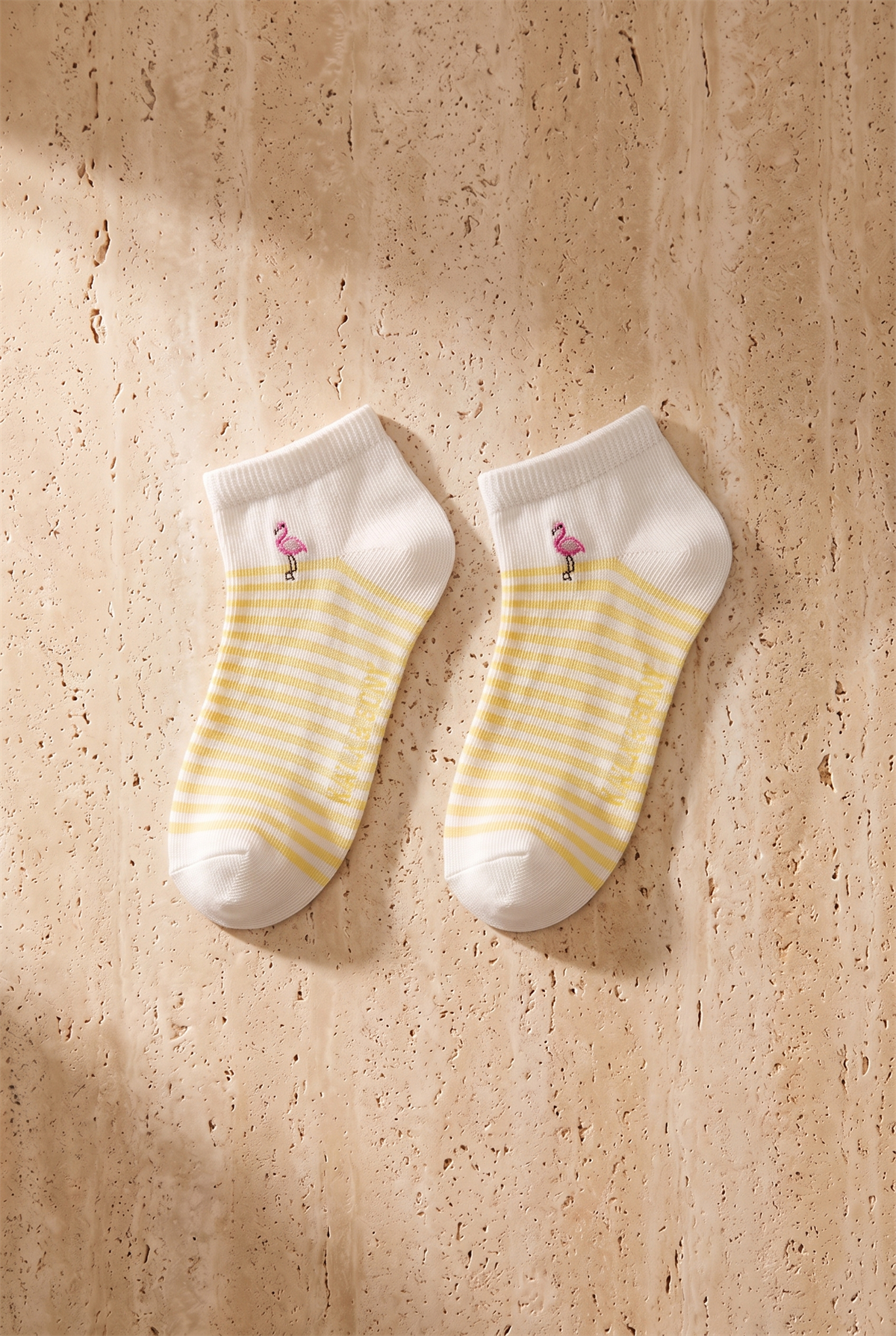 4lü Paket Kadın Flamingo Desenli Step Çorap