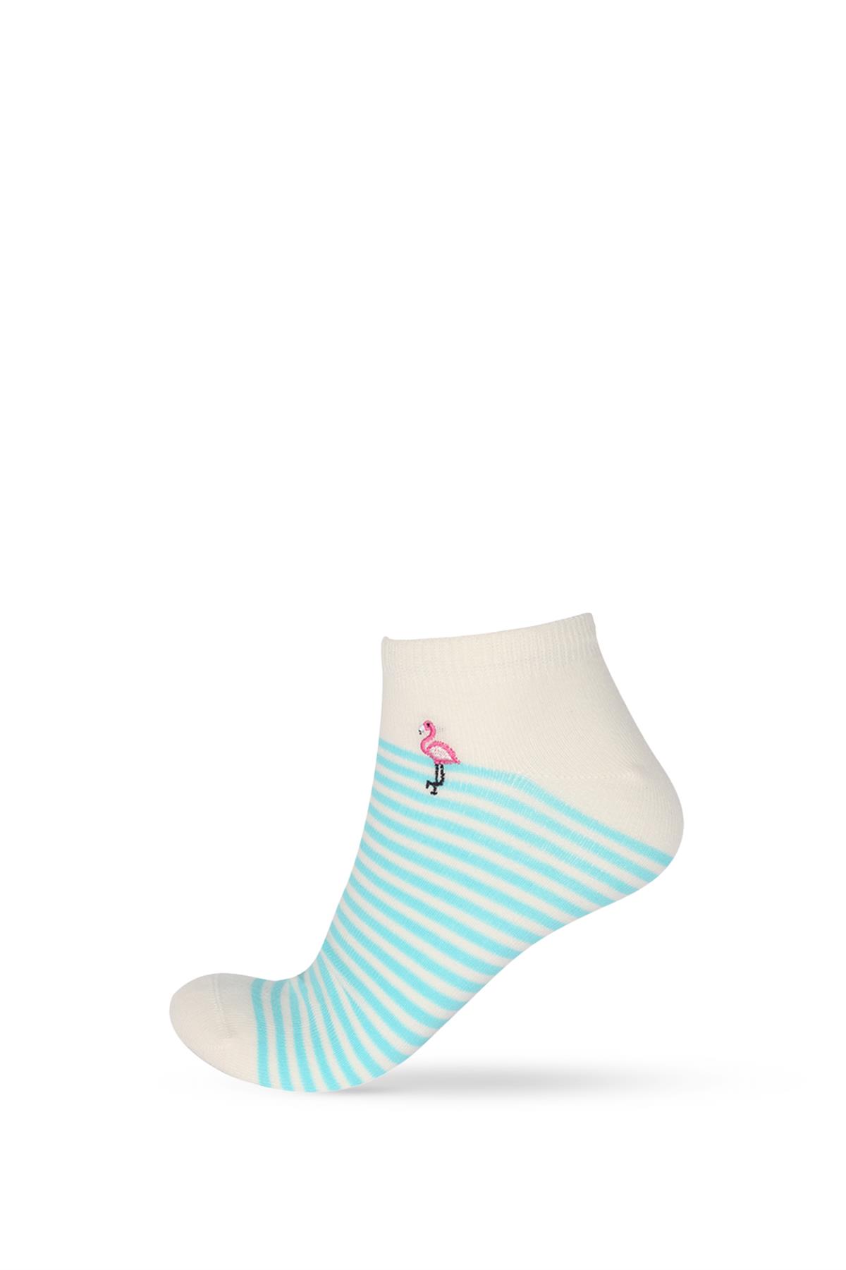 4-Piece Set Womens Flamingo Patterned Step Socks