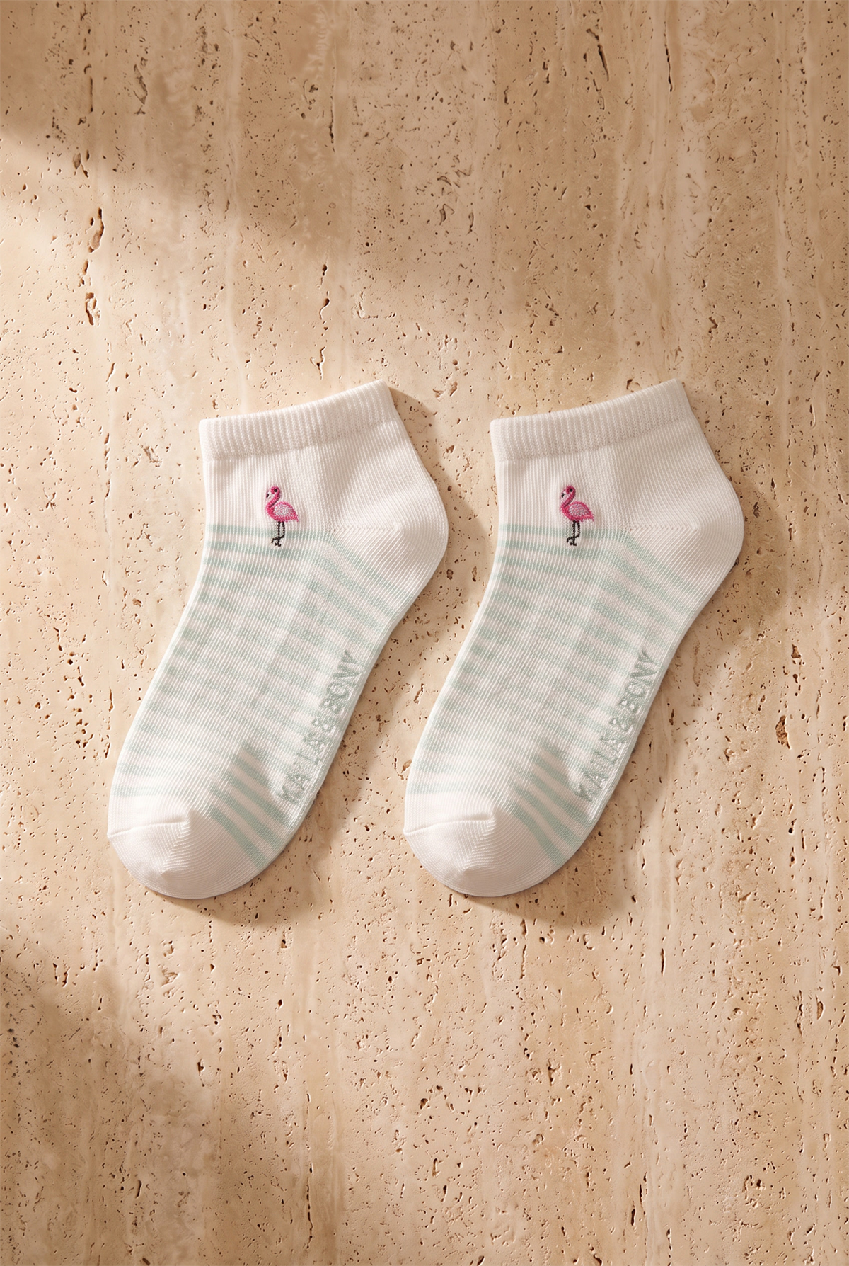 4lü Paket Kadın Flamingo Desenli Step Çorap