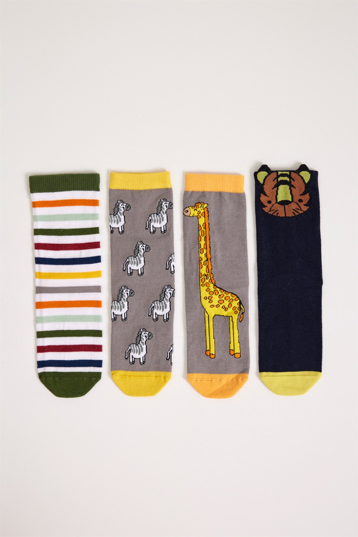 4lü Paket Safari Erkek Çocuk Soket Çorap Desenli