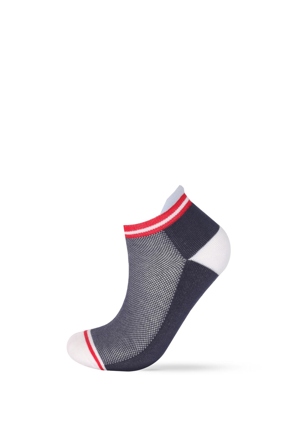 4lü Pamuklu  Erkek Step Çorap Desenli